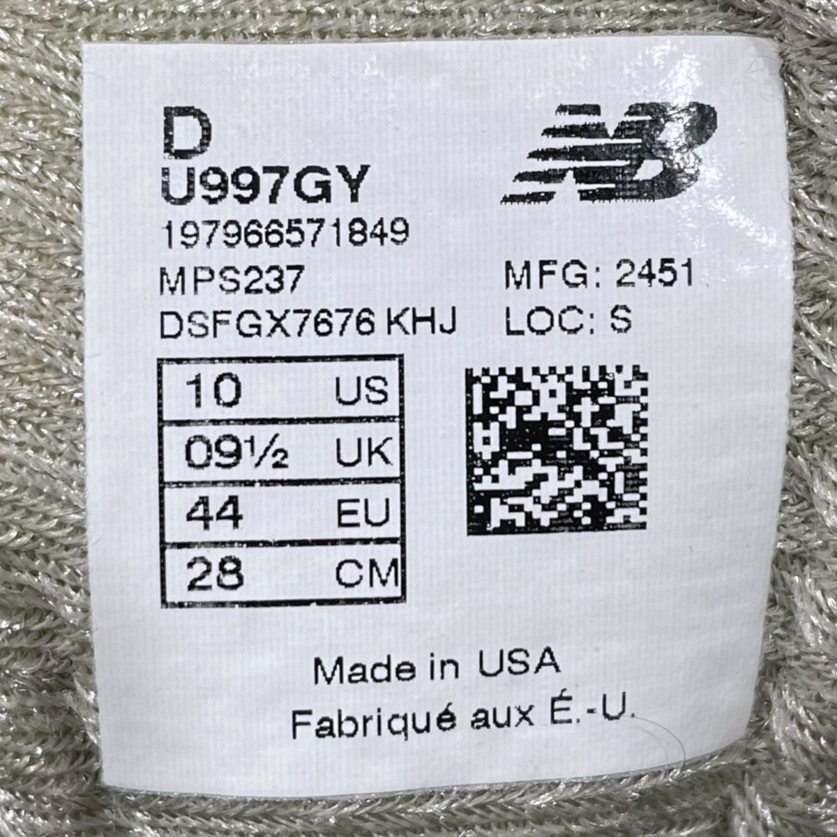 NEW BALANCE スニーカー U997GY MADE IN USA 古着・中古-7枚目のアイテム画像