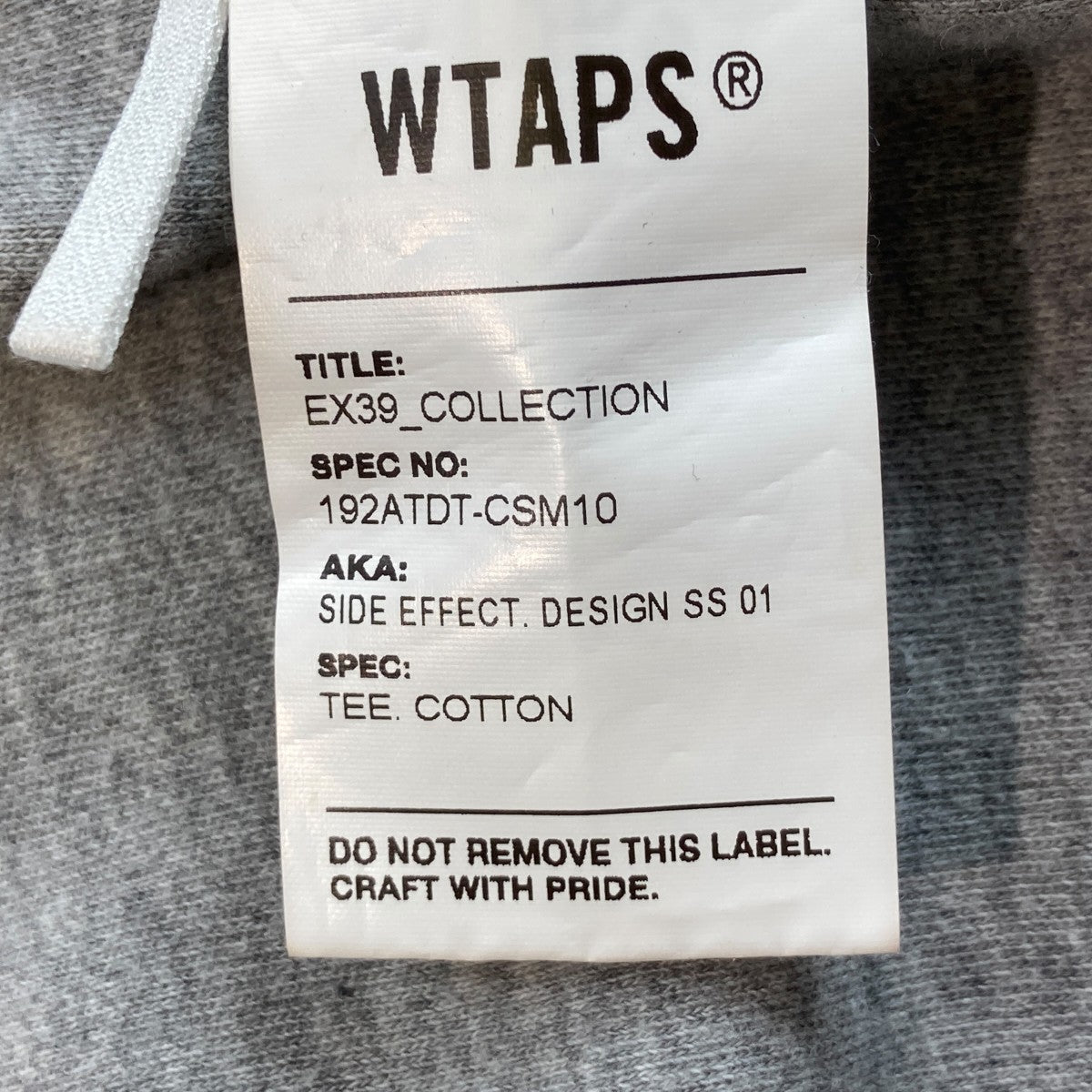 WTAPS SIDE EFFECT DESIGN SSTシャツ192ATDT-CSM10 古着・中古-6枚目のアイテム画像
