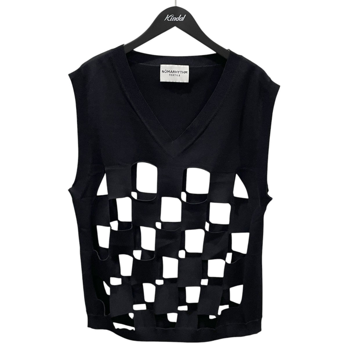25SS オープンニットベスト Cut-Out Checker Knit Vest カットアウト チェッカーニットベスト N39-KN02