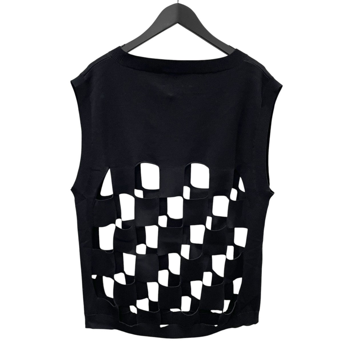 25SS オープンニットベスト Cut-Out Checker Knit Vest カットアウト チェッカーニットベスト N39-KN02