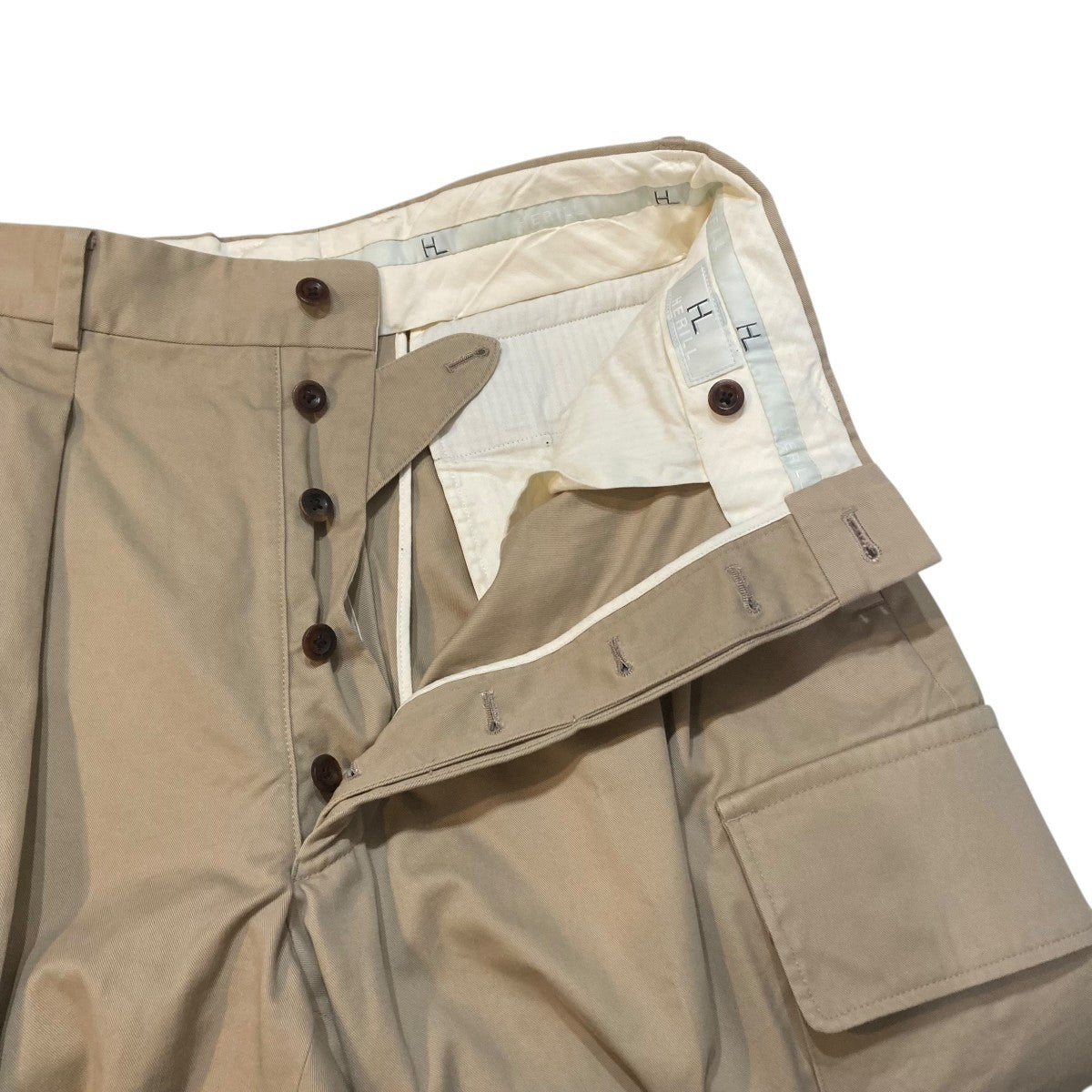 HERILL(ヘリル) Soft Twist Organic Chino Tuck Cargoカーゴパンツ21