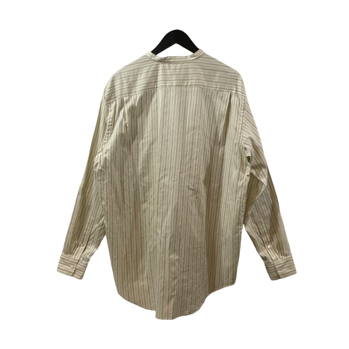 AURALEE(オーラリー) COTTON SILK STRIPE STAND COLLAR SHIRTバンド