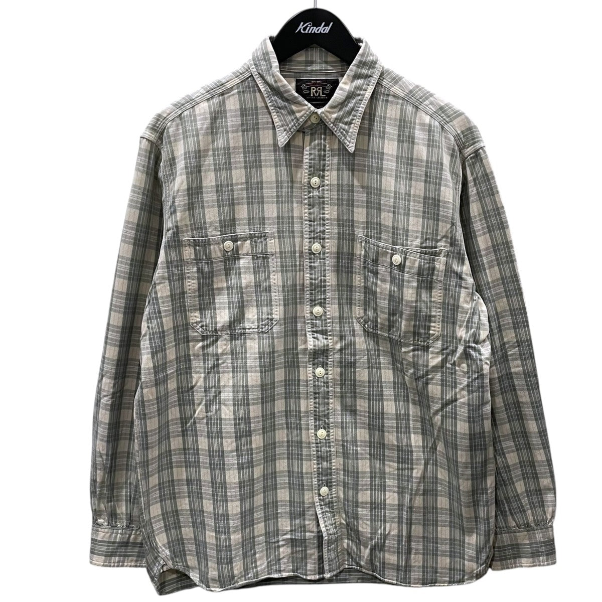 RRL ダメージ加工チェック柄長袖シャツ 古着・中古-1枚目のアイテム画像