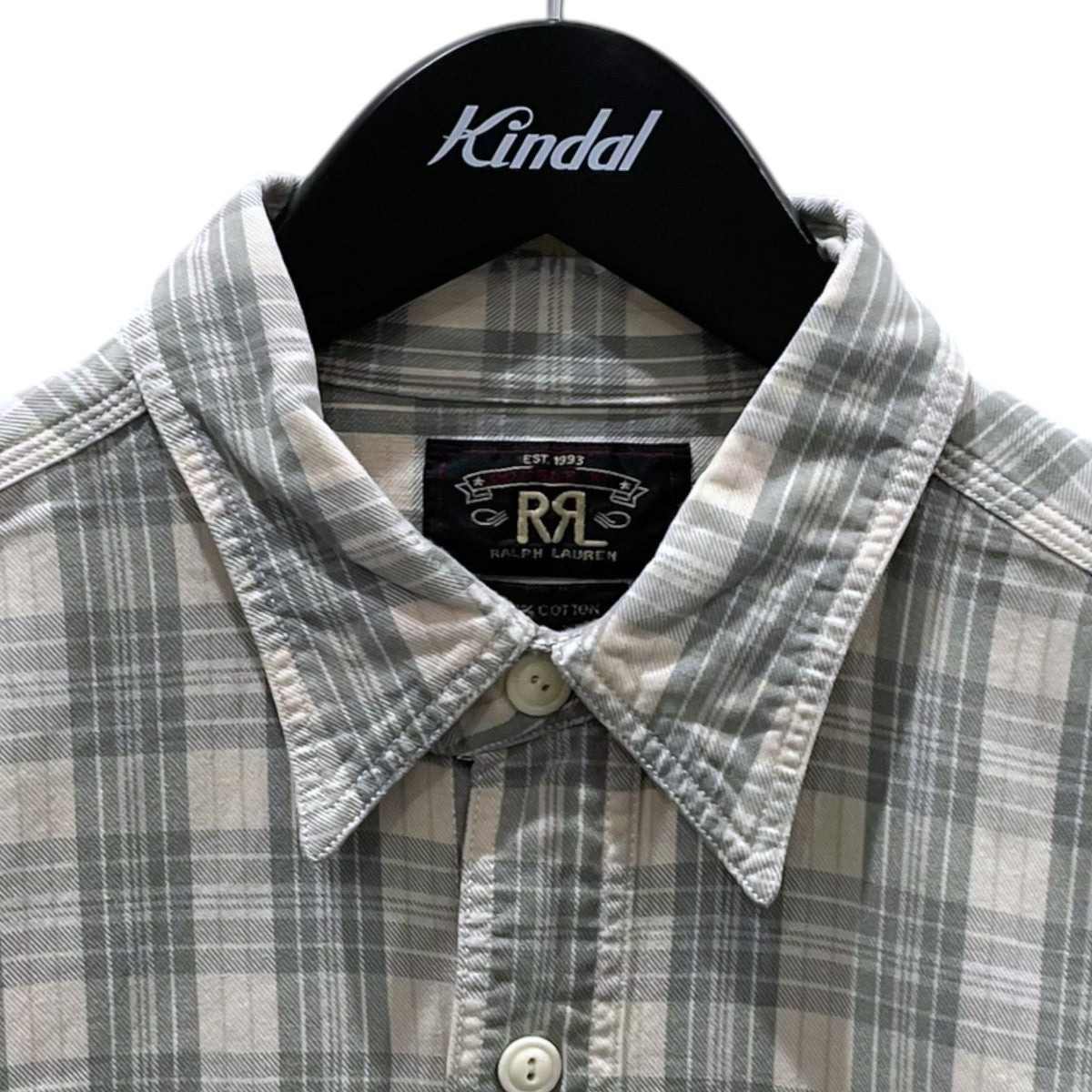 RRL ダメージ加工チェック柄長袖シャツ 古着・中古-3枚目のアイテム画像
