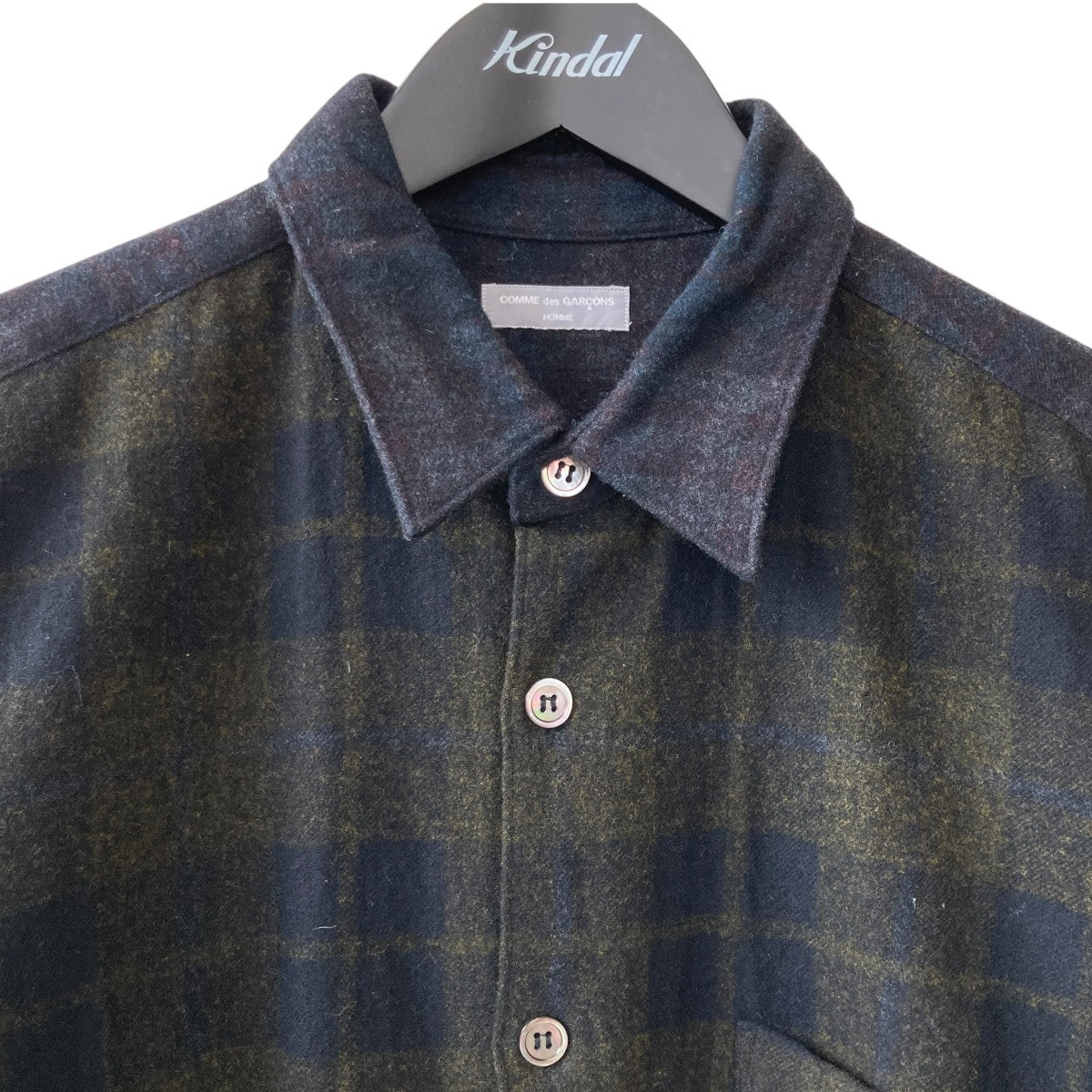 COMME des GARCONS HOMME チェックウールシャツHD-B048 古着・中古-3枚目のアイテム画像