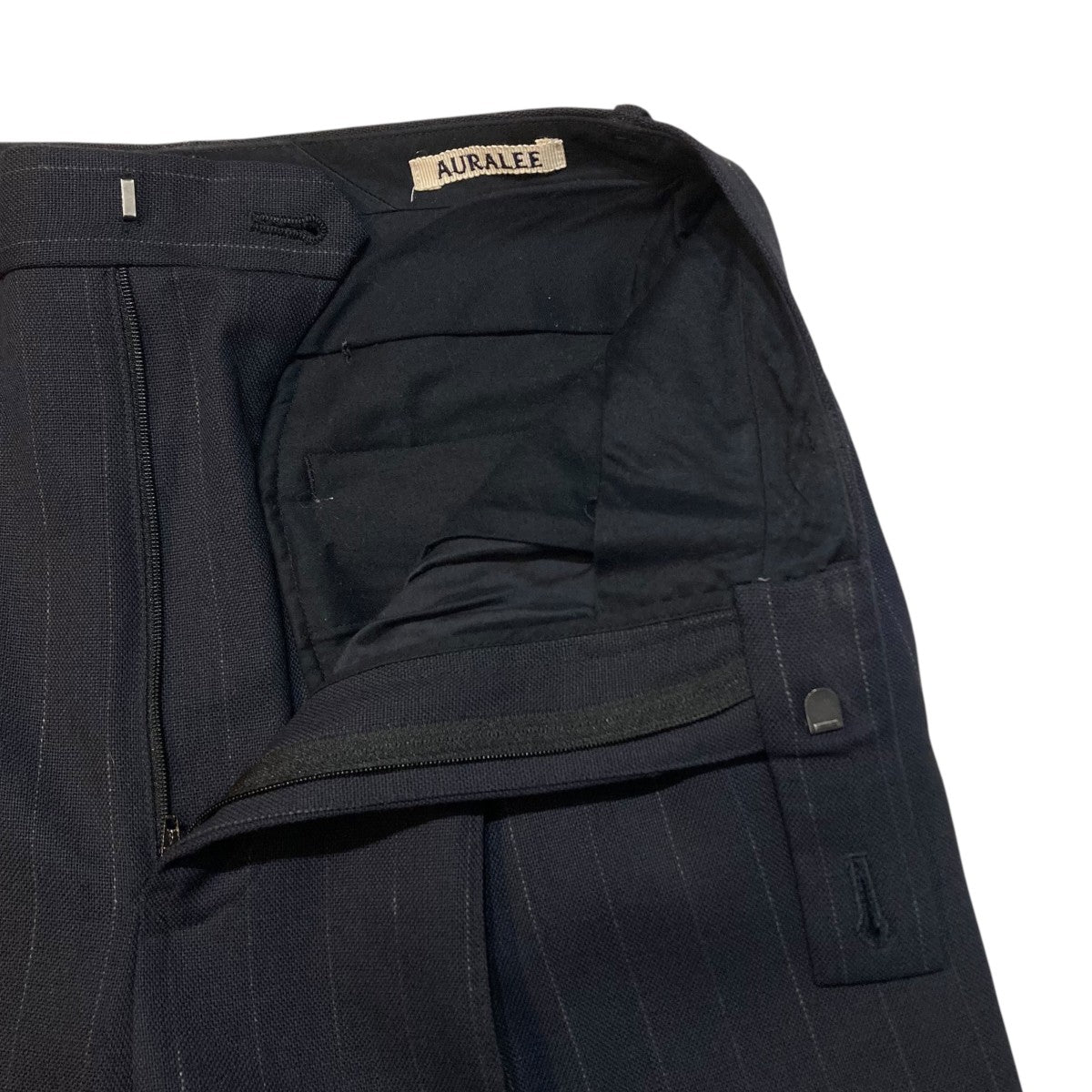 AURALEE Hard Twist Wool Panama Stripe SlaksスラックスA23SP04WP 古着・中古-4枚目のアイテム画像