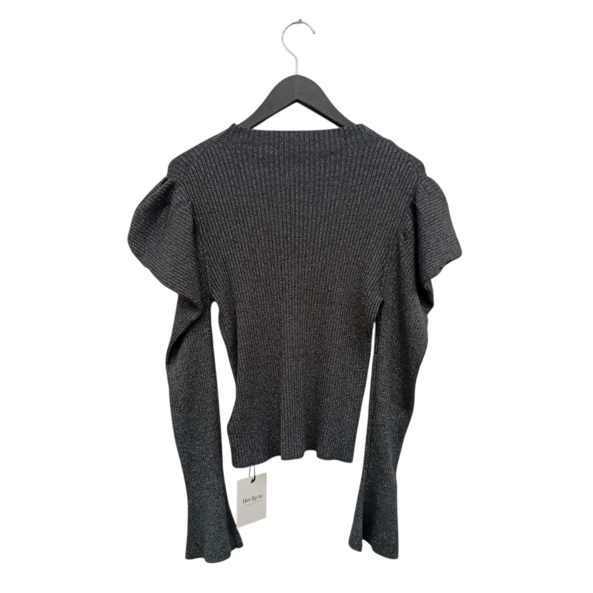 Her lip to Volume-Sleeve Glitter Knit Topセーター1234202145 古着・中古-2枚目のアイテム画像