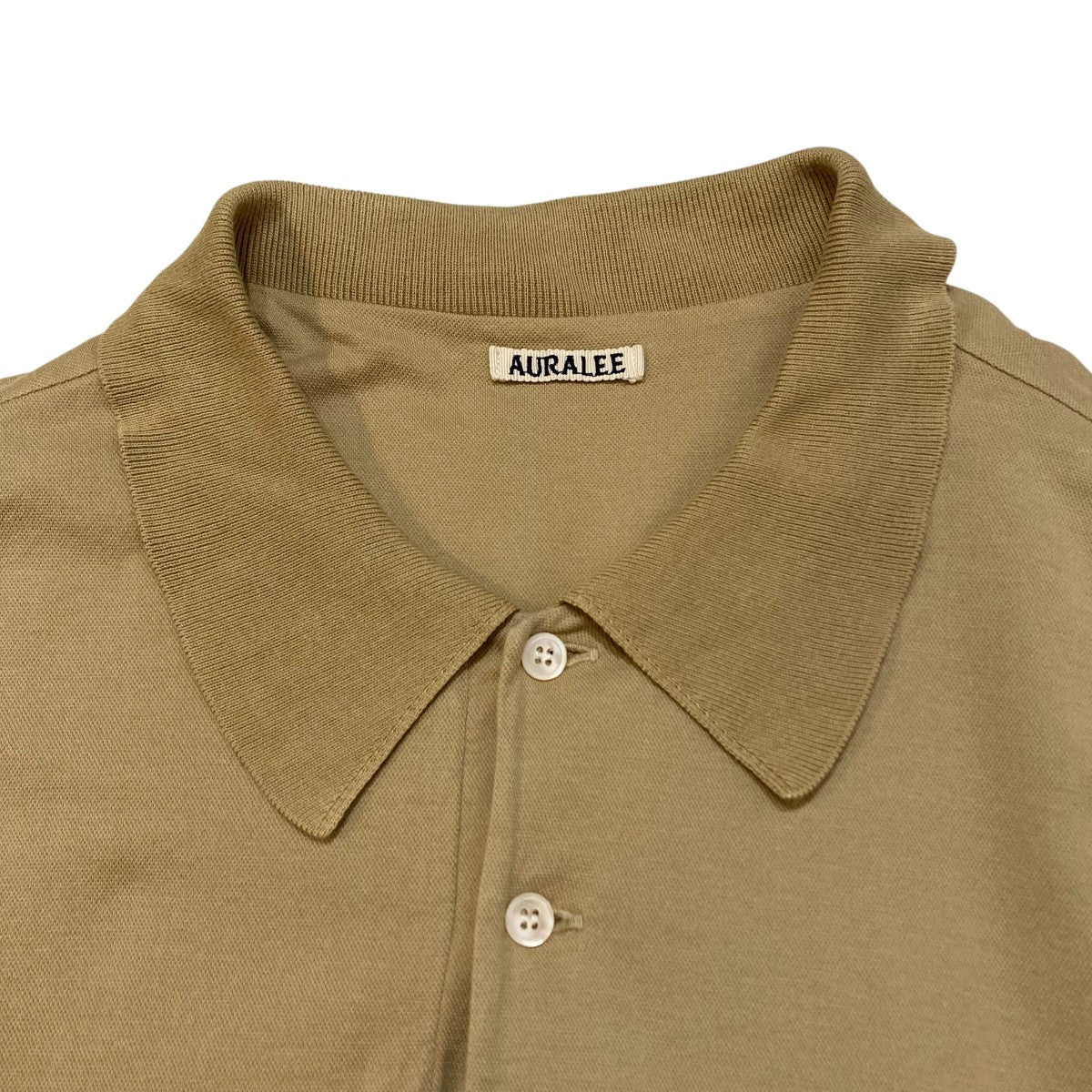 AURALEE PIQUE DOUBLE CLOTH POLO半袖ポロシャツA7SP01HK 古着・中古-3枚目のアイテム画像