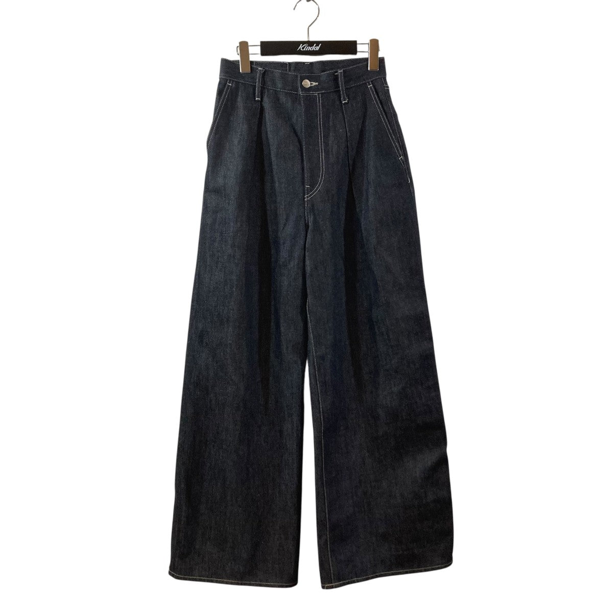 Graphpaper Selvage Denim Two Tuck Wide PantsデニムパンツGL261-40062RB 古着・中古-1枚目のアイテム画像