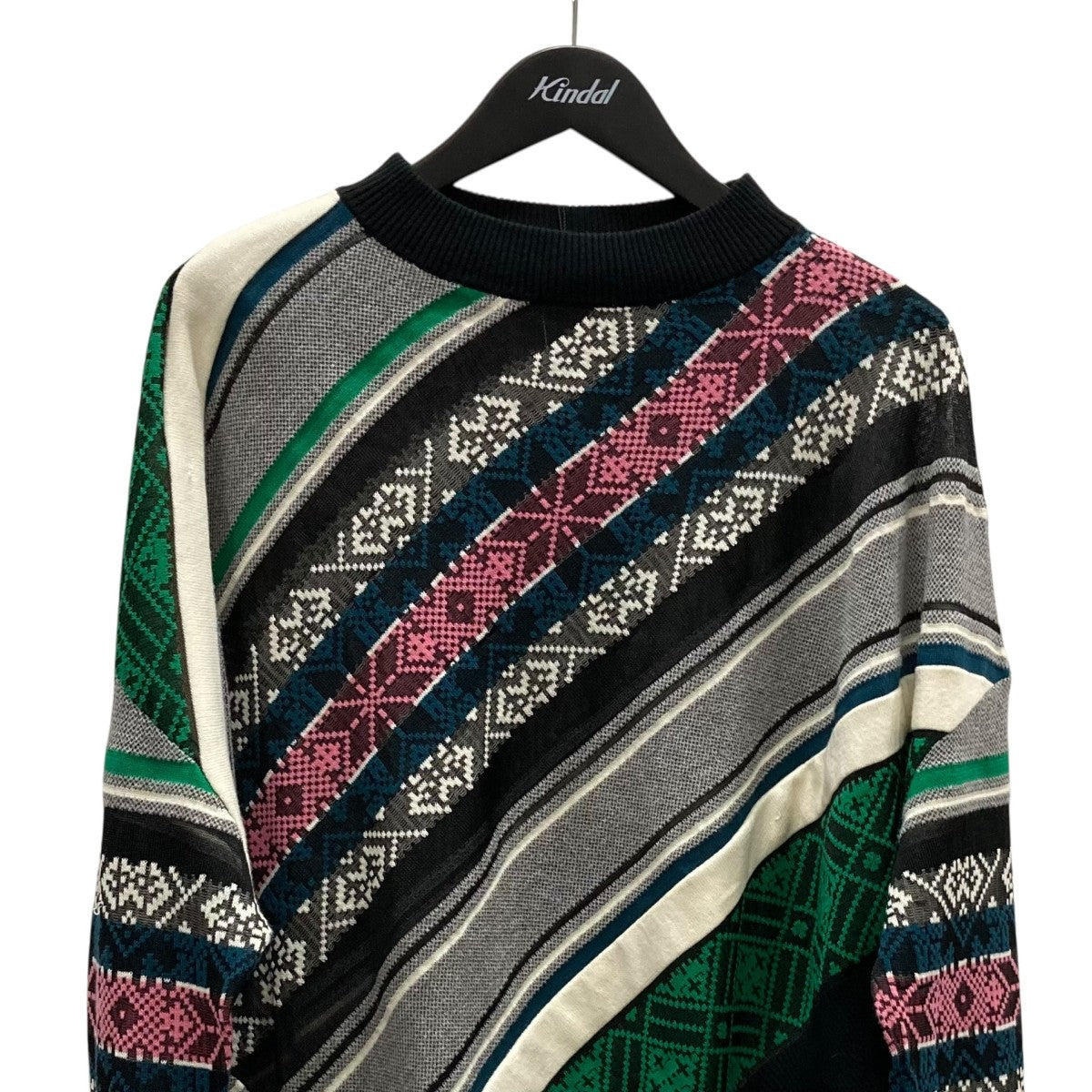 Rug Jacquard Knit Pullover長袖ニット2205997