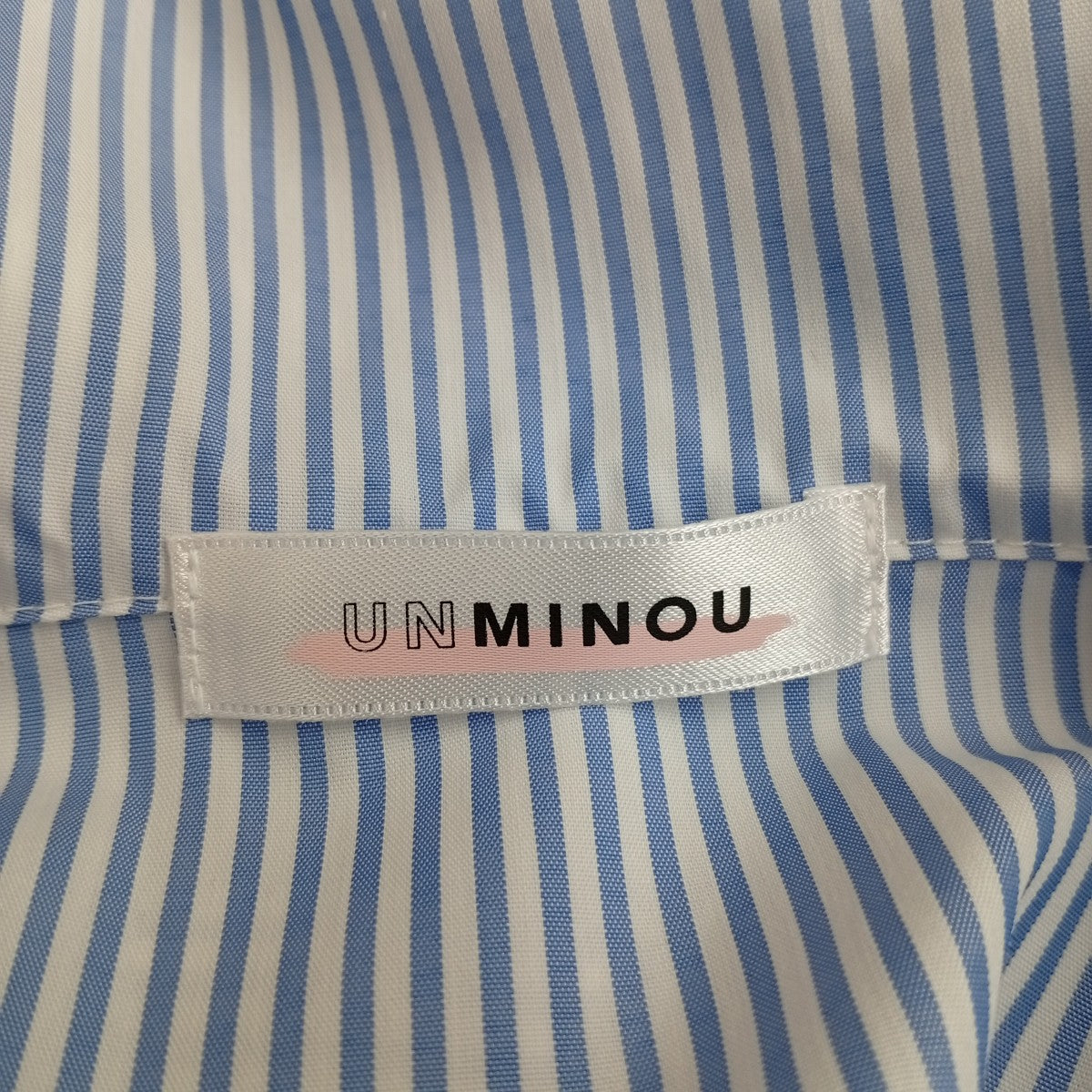 UNMINOU フリルカラーストライプシャツワンピースEE09602 古着・中古-4枚目のアイテム画像
