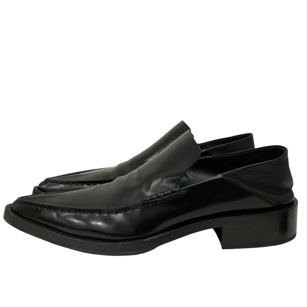 JIL SANDER 黒 ポインテッドトゥローファー JIL SANDER(ジルサンダー) レザー ポインテッドトゥ ローファーレザー
