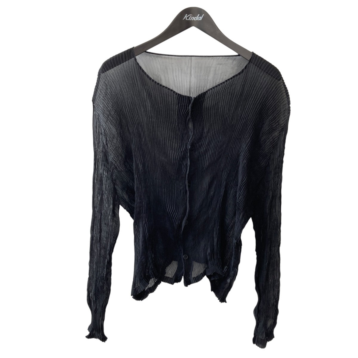 ISSEY MIYAKE CHIFFON TWISTプリーツ 長袖カーディガンIM53FJ429 古着・中古-1枚目のアイテム画像