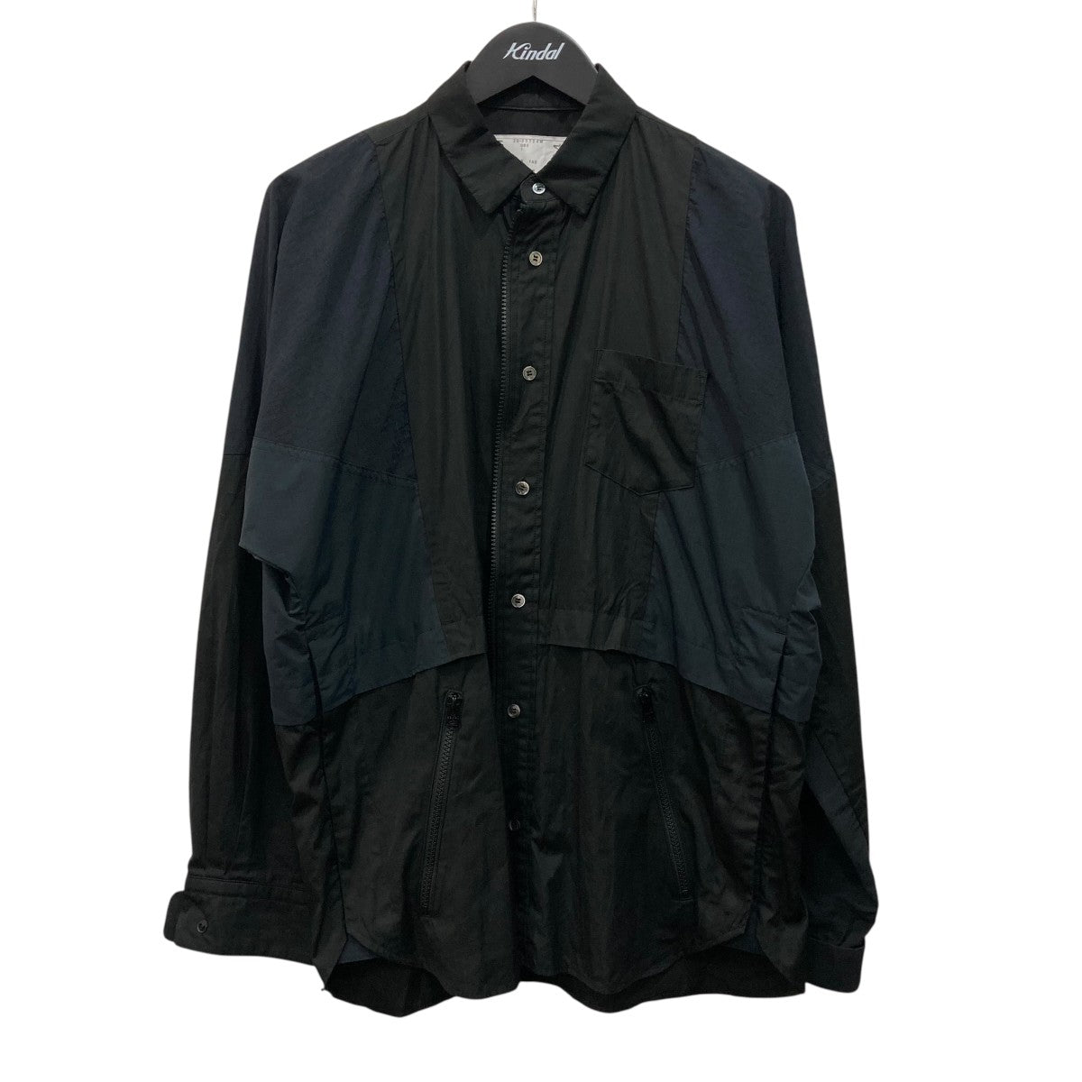 sacai Poplin x Taslan Nylon Shirt BLUE STRIPE長袖シャツ2503724M 古着・中古-1枚目のアイテム画像