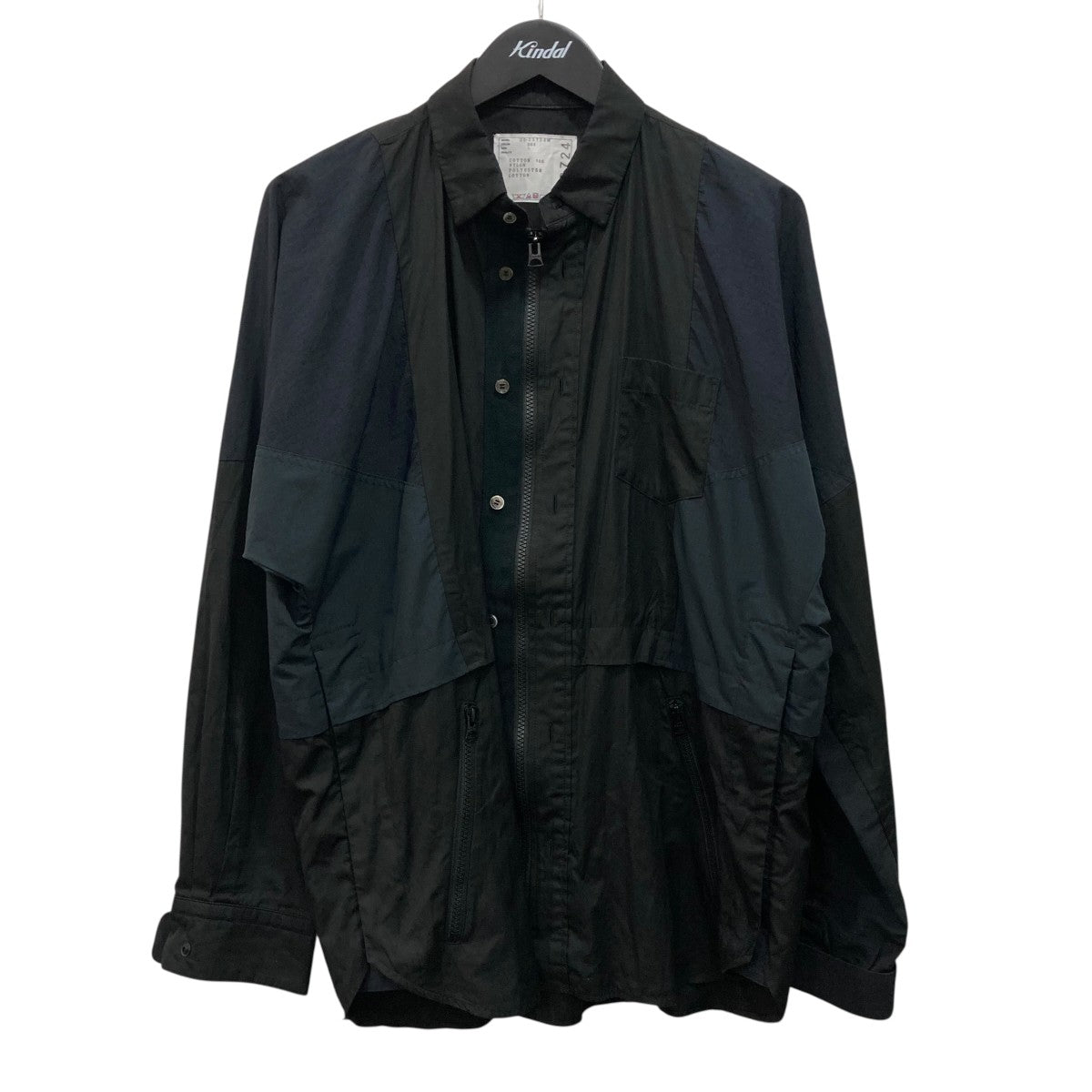 sacai Poplin x Taslan Nylon Shirt BLUE STRIPE長袖シャツ2503724M 古着・中古-3枚目のアイテム画像