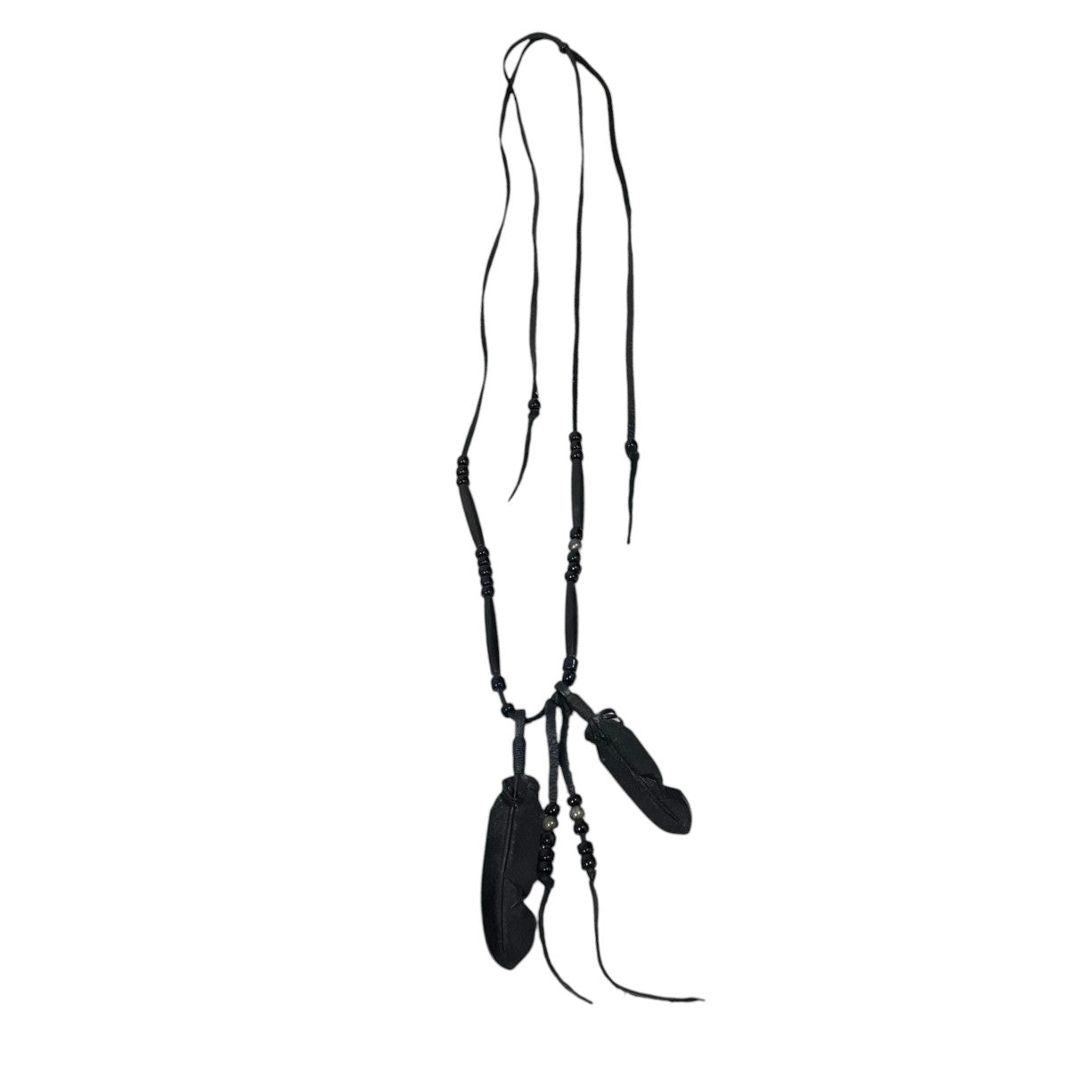 レザーフェザーネックレス Leather Feather Necklace