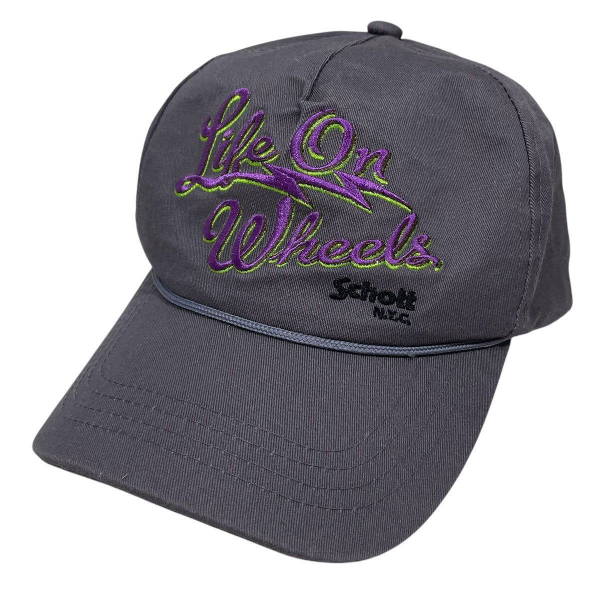 Schott 23SS トラッカーベースボールキャップ TC TWILL CAP LIFE ON WHEELS テトロンコットン ツイル キャップ ライフ オン ホイールズ 782-3174011 古着・中古-1枚目のアイテム画像