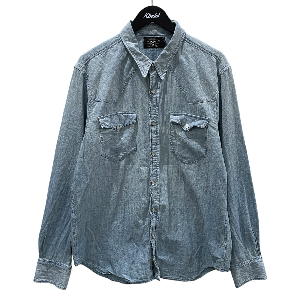 加工ウエスタンデニムシャツ Slim Fit Chambray Western Shirt - Davey Wash スリムフィット シャンブレー ウエスタンシャツ 782796403001
