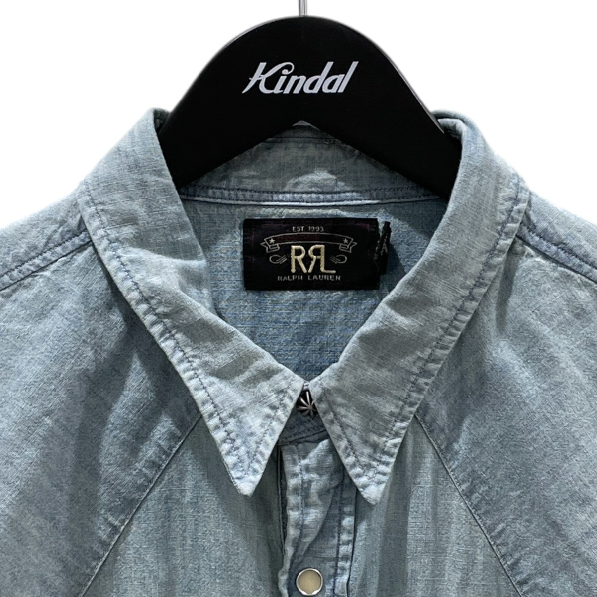 加工ウエスタンデニムシャツ Slim Fit Chambray Western Shirt - Davey Wash スリムフィット シャンブレー ウエスタンシャツ 782796403001