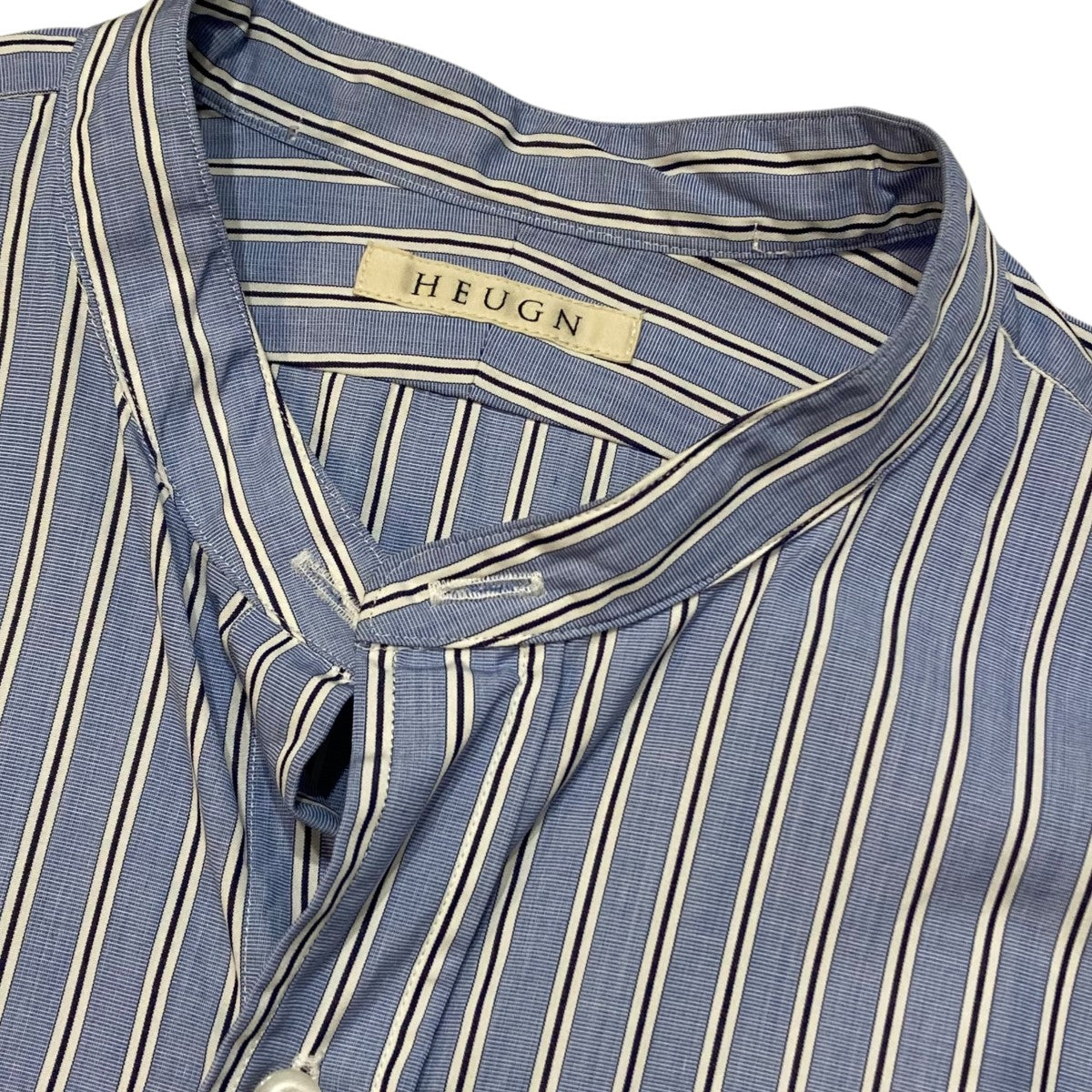 HUGEN(ユーゲン) ストライプ長袖シャツSHIRT095 SHIRT095 ブルー