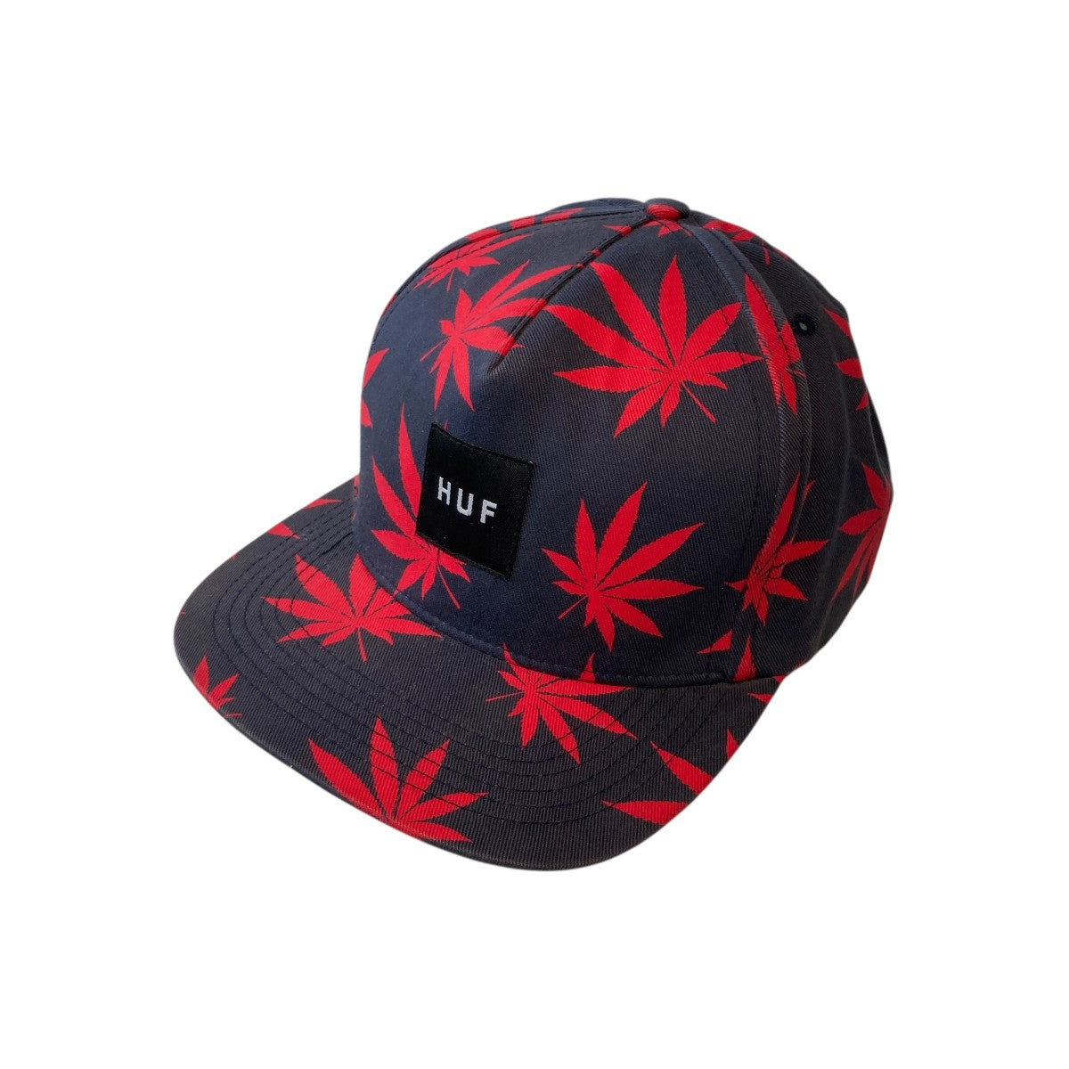 HUF レッドリーフ柄キャップ 古着・中古-1枚目のアイテム画像