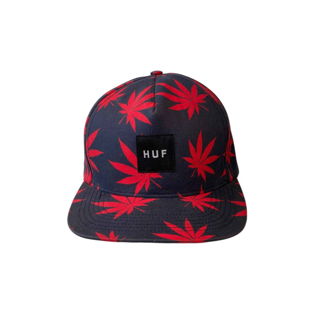 HUF レッドリーフ柄キャップ 古着・中古-3枚目のアイテム画像