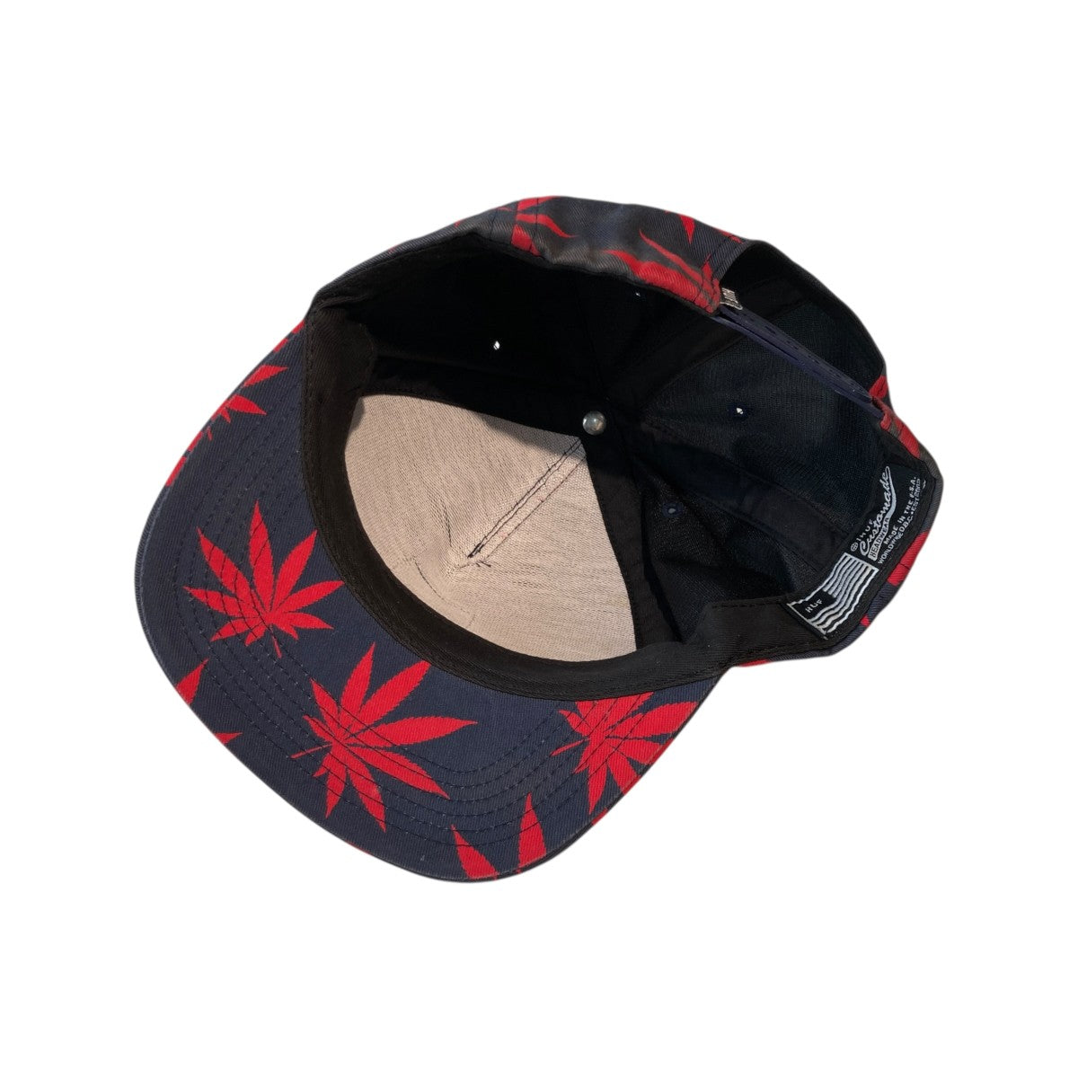 HUF レッドリーフ柄キャップ 古着・中古-5枚目のアイテム画像
