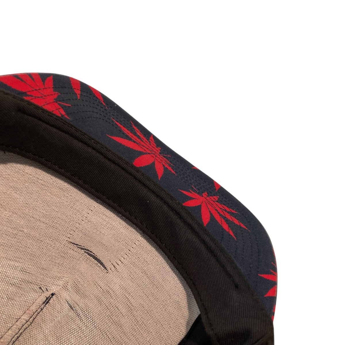HUF レッドリーフ柄キャップ 古着・中古-6枚目のアイテム画像