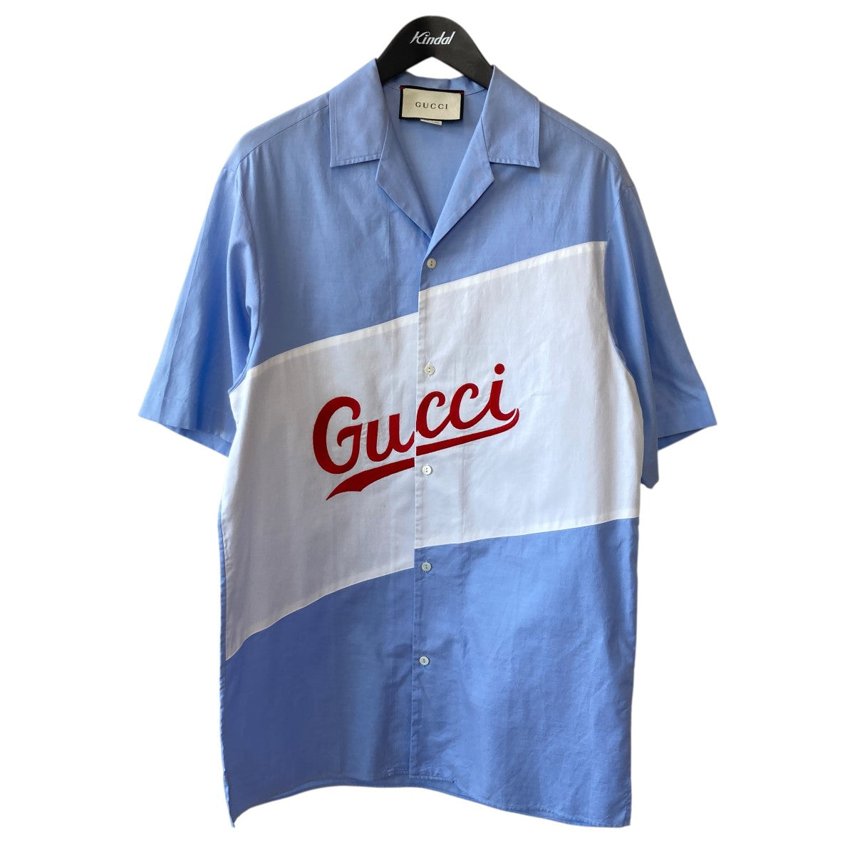 GUCCI(グッチ) スクリプトロゴオーバーサイズボーリング半袖シャツ