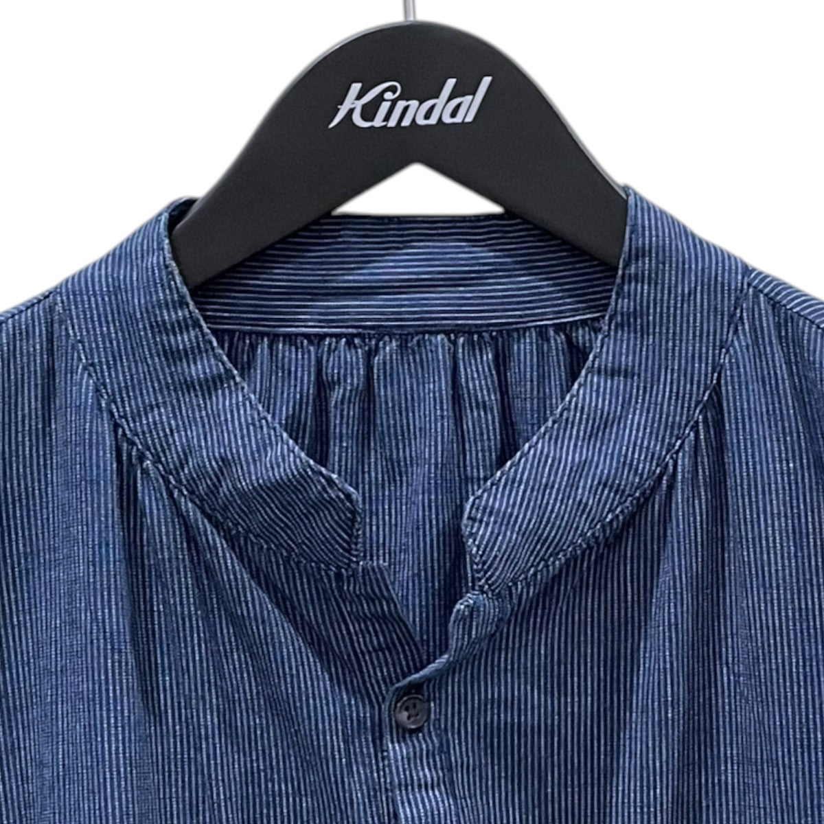 Porter Classic ストライプ柄プルオーバーシャツ STAND COLLAR LONG SMOCK SHIRT スタンドカラー ロング スモック シャツ 古着・中古-3枚目のアイテム画像