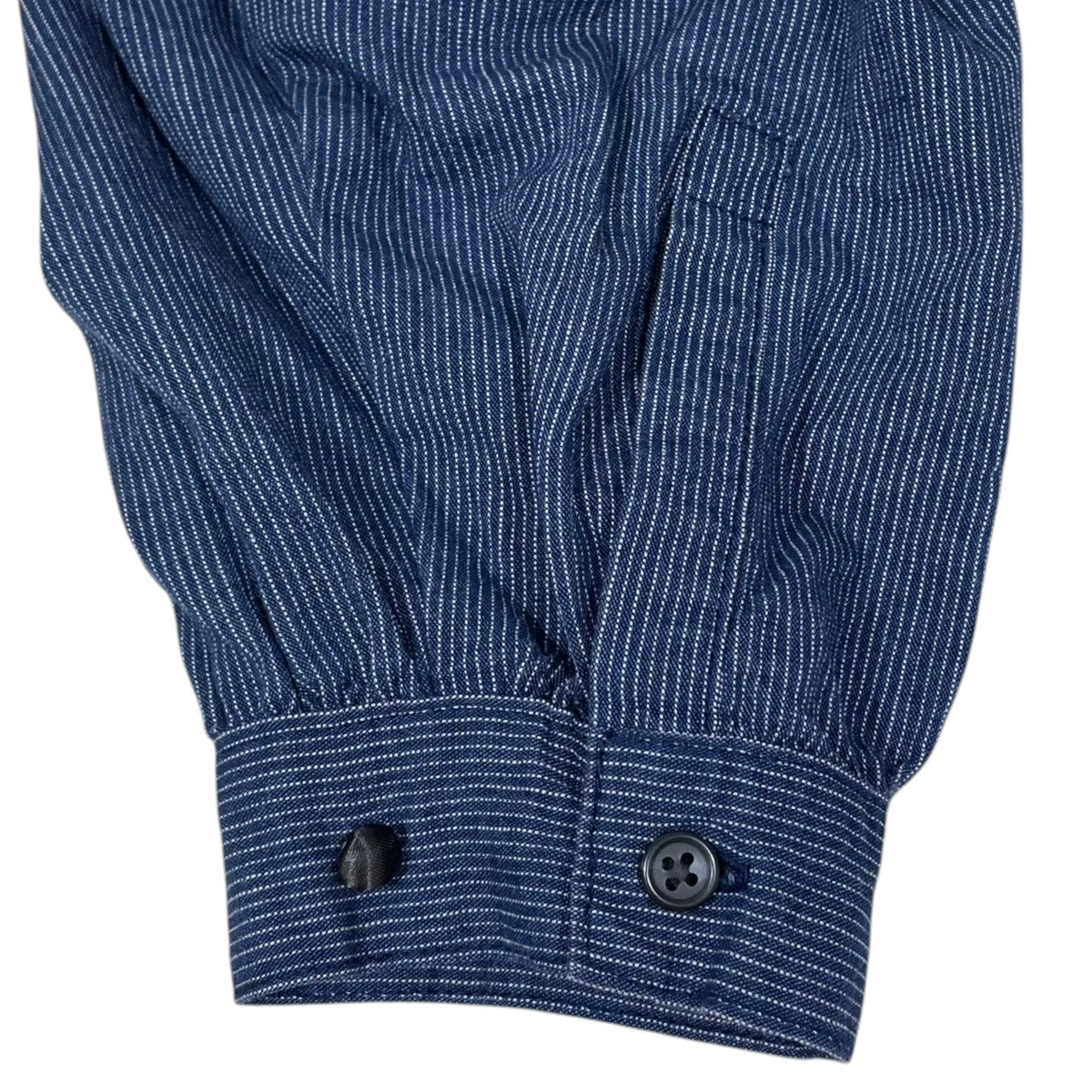 Porter Classic ストライプ柄プルオーバーシャツ STAND COLLAR LONG SMOCK SHIRT スタンドカラー ロング スモック シャツ 古着・中古-4枚目のアイテム画像