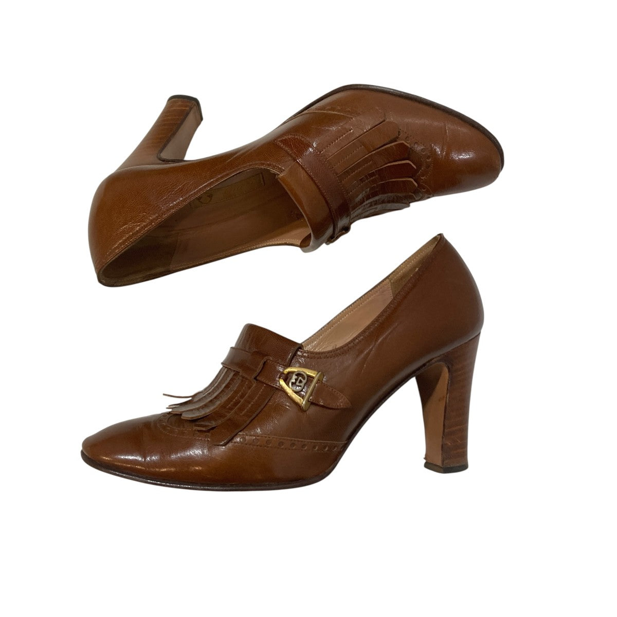 old GUCCI タッセルヒールローファーヒールパンプス