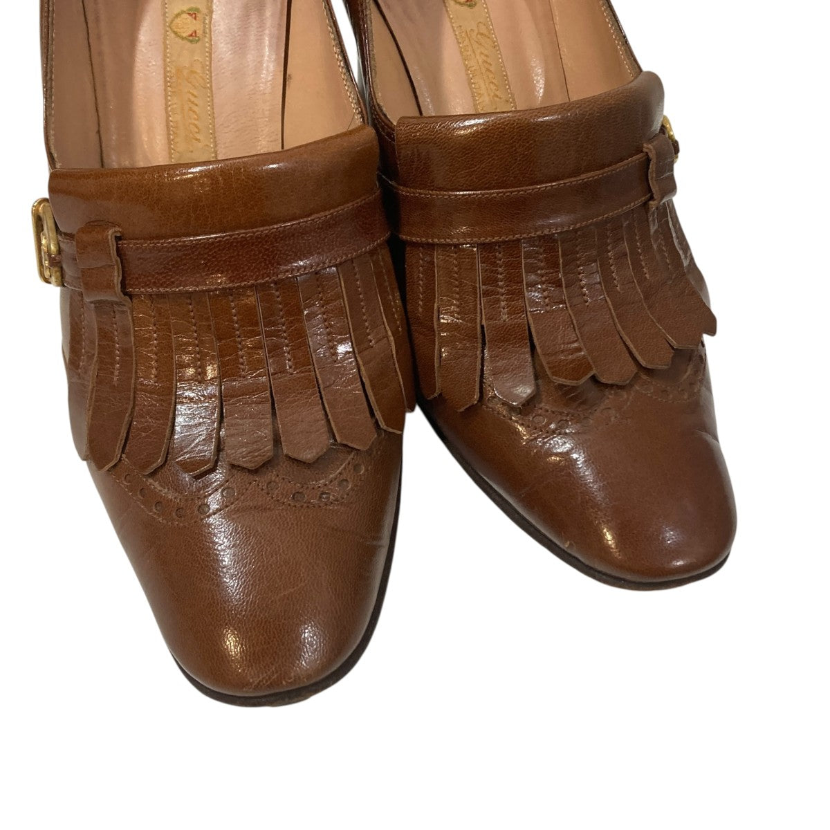 old GUCCI タッセルヒールローファーヒールパンプス