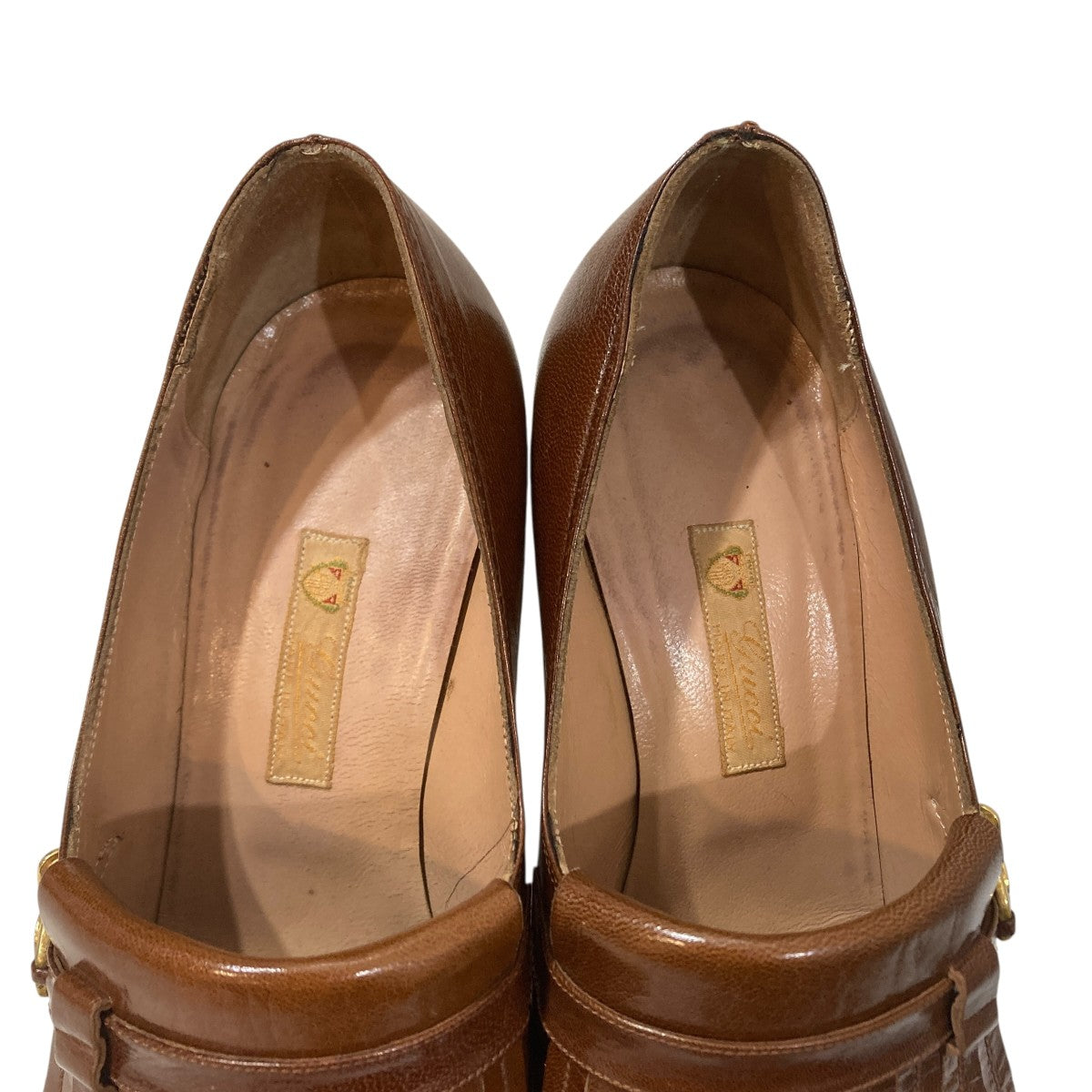 old GUCCI タッセルヒールローファーヒールパンプス