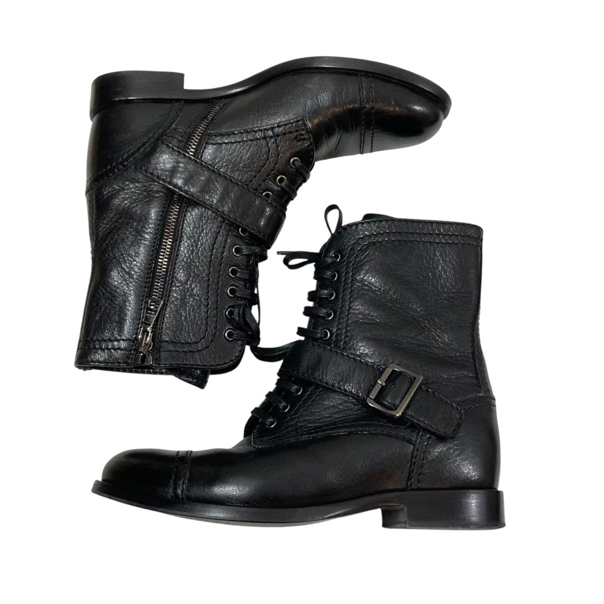 PRADA DEER LEATHER COMBAT ANKLE BOOTSブーツ 古着・中古-4枚目のアイテム画像