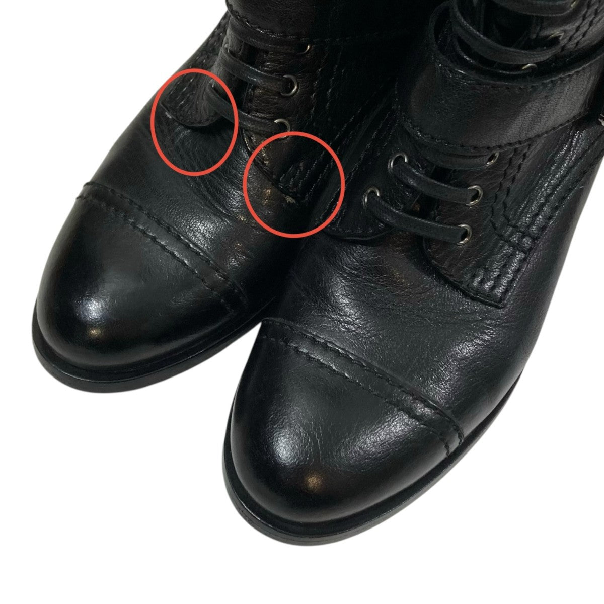 PRADA DEER LEATHER COMBAT ANKLE BOOTSブーツ 古着・中古-8枚目のアイテム画像