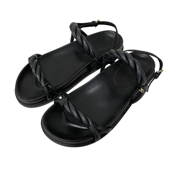 JIMMY CHOO(ジミーチュウ) DIOSA FLATレザーサンダル ブラック サイズ JIMMY CHOO(ジミーチュウ) DIOSA FLATレザーサンダル ブラック サイズ