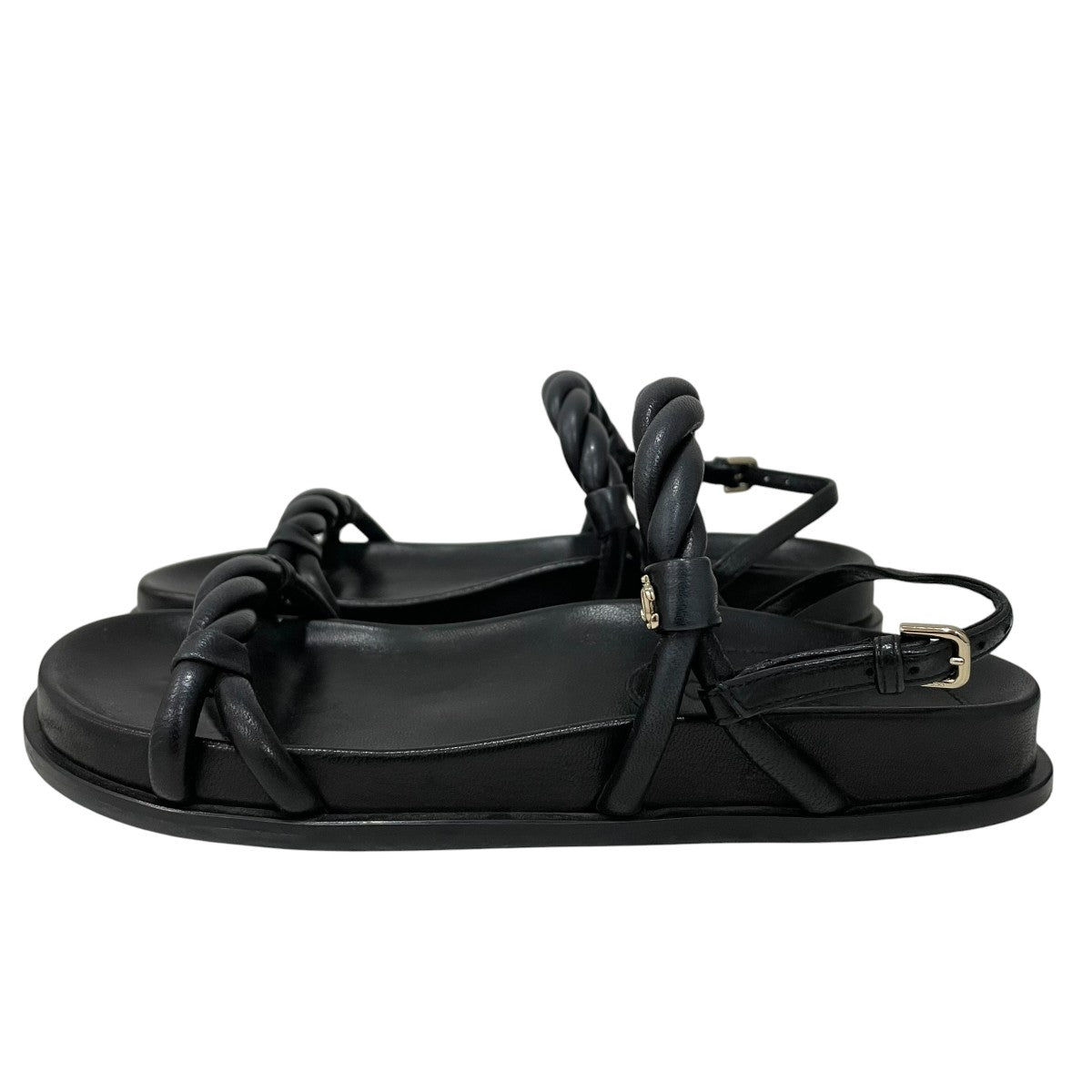 JIMMY CHOO(ジミーチュウ) DIOSA FLATレザーサンダル ブラック サイズ