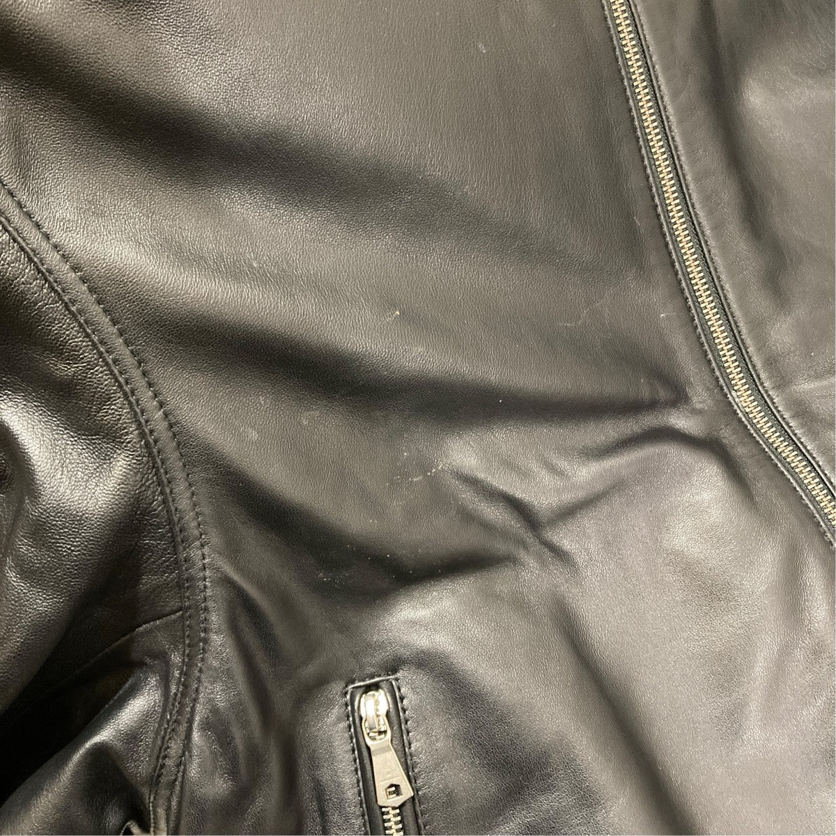 MAISON SPECIAL Sheep Leather Single Riders Collared Jacレザージャケット11242211208 古着・中古-6枚目のアイテム画像