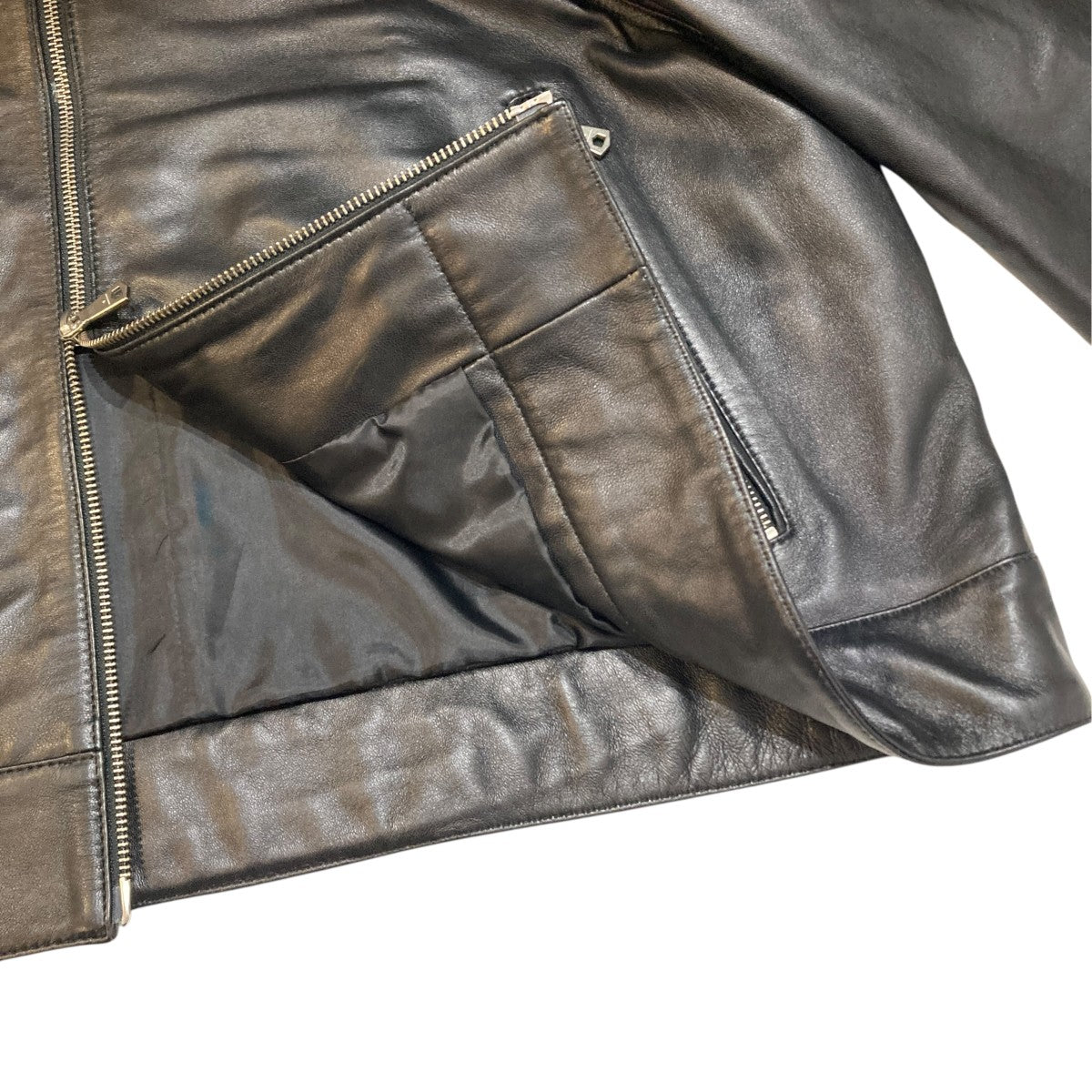 MAISON SPECIAL Sheep Leather Single Riders Collared Jacレザージャケット11242211208 古着・中古-8枚目のアイテム画像