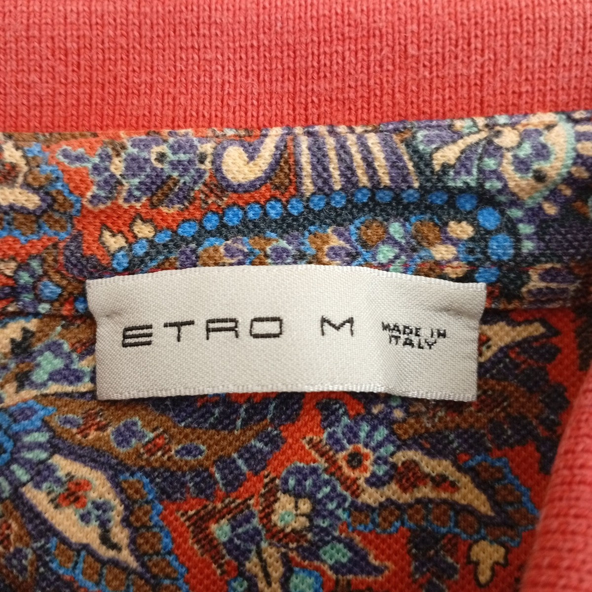 ETRO(エトロ) ペイズリーポロシャツ レッド×ブルー サイズ M｜【公式