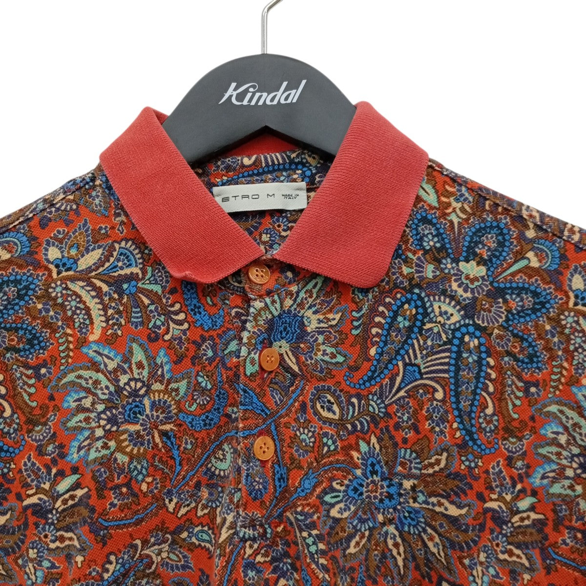 ETRO(エトロ) ペイズリーポロシャツ レッド×ブルー サイズ M｜【公式