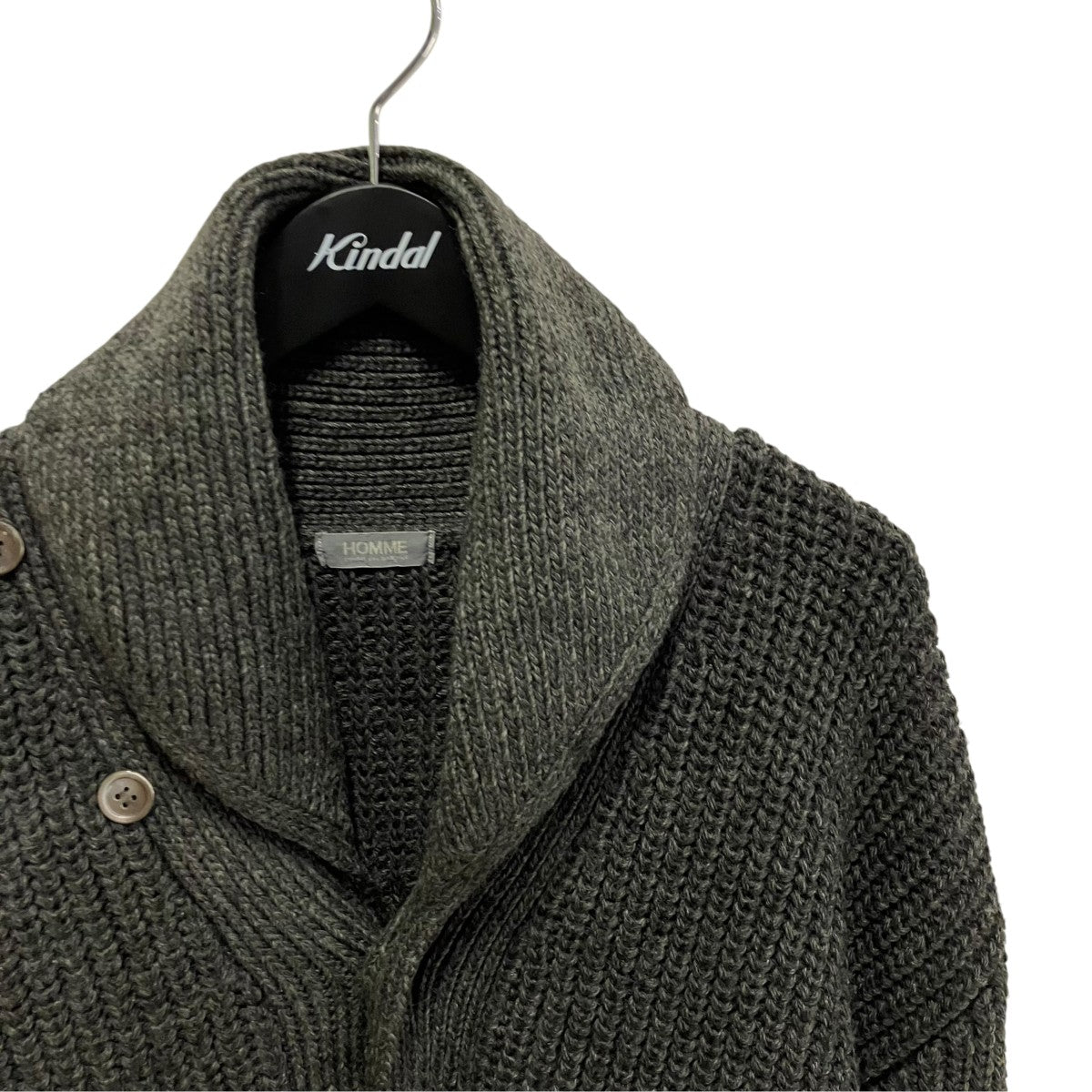 COMME des GARCONS HOMME 80sデカオムショールカラーカーディガン 古着・中古-3枚目のアイテム画像