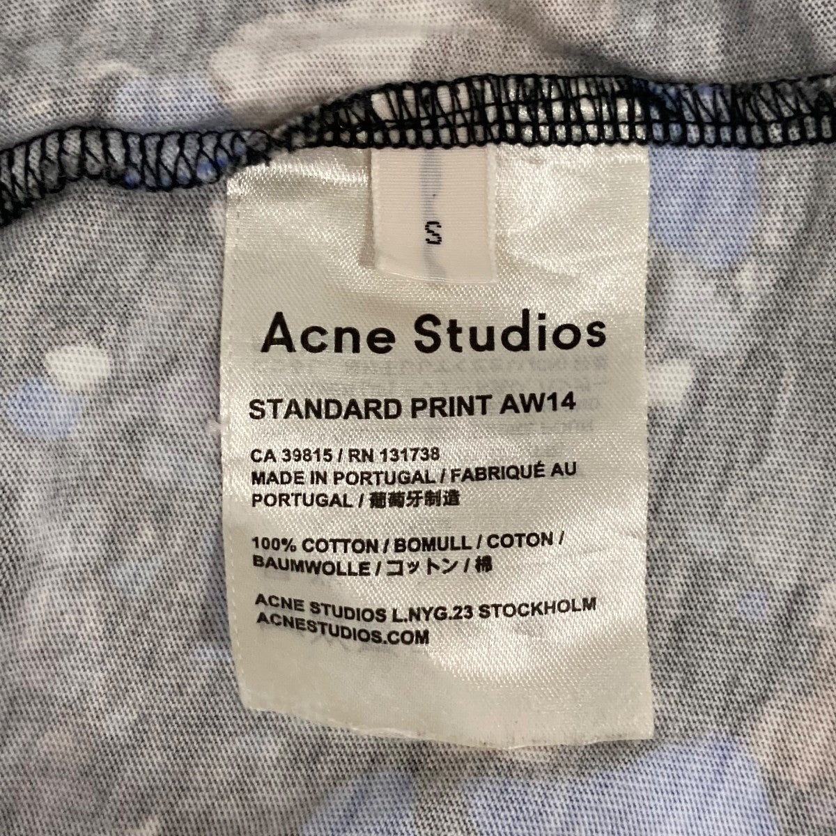 ACNE STUDIOS STANDARD PRINT AW14Tシャツ 古着・中古-6枚目のアイテム画像