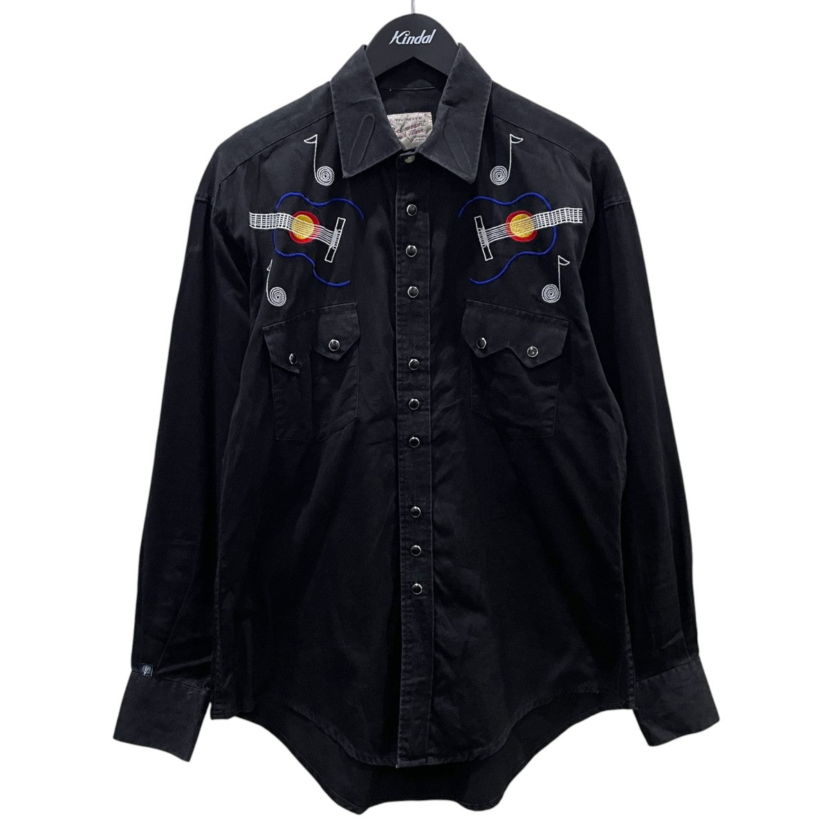 アコースティックギター＆音符刺繍 ウエスタンシャツ Guitar ＆ Notes Embroidery Western Shirt 6811