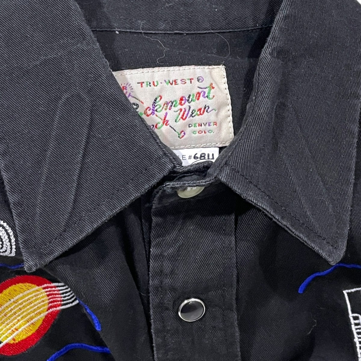 アコースティックギター＆音符刺繍 ウエスタンシャツ Guitar ＆ Notes Embroidery Western Shirt 6811