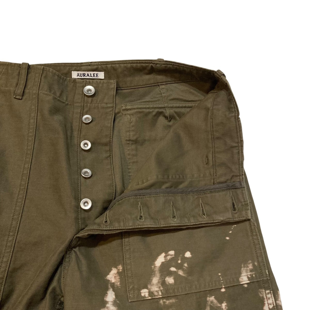 AURALEE WASHED BAGGY SATIN BLEACHED BAKER PANTベイカーパンツA25AP01BP 古着・中古-3枚目のアイテム画像