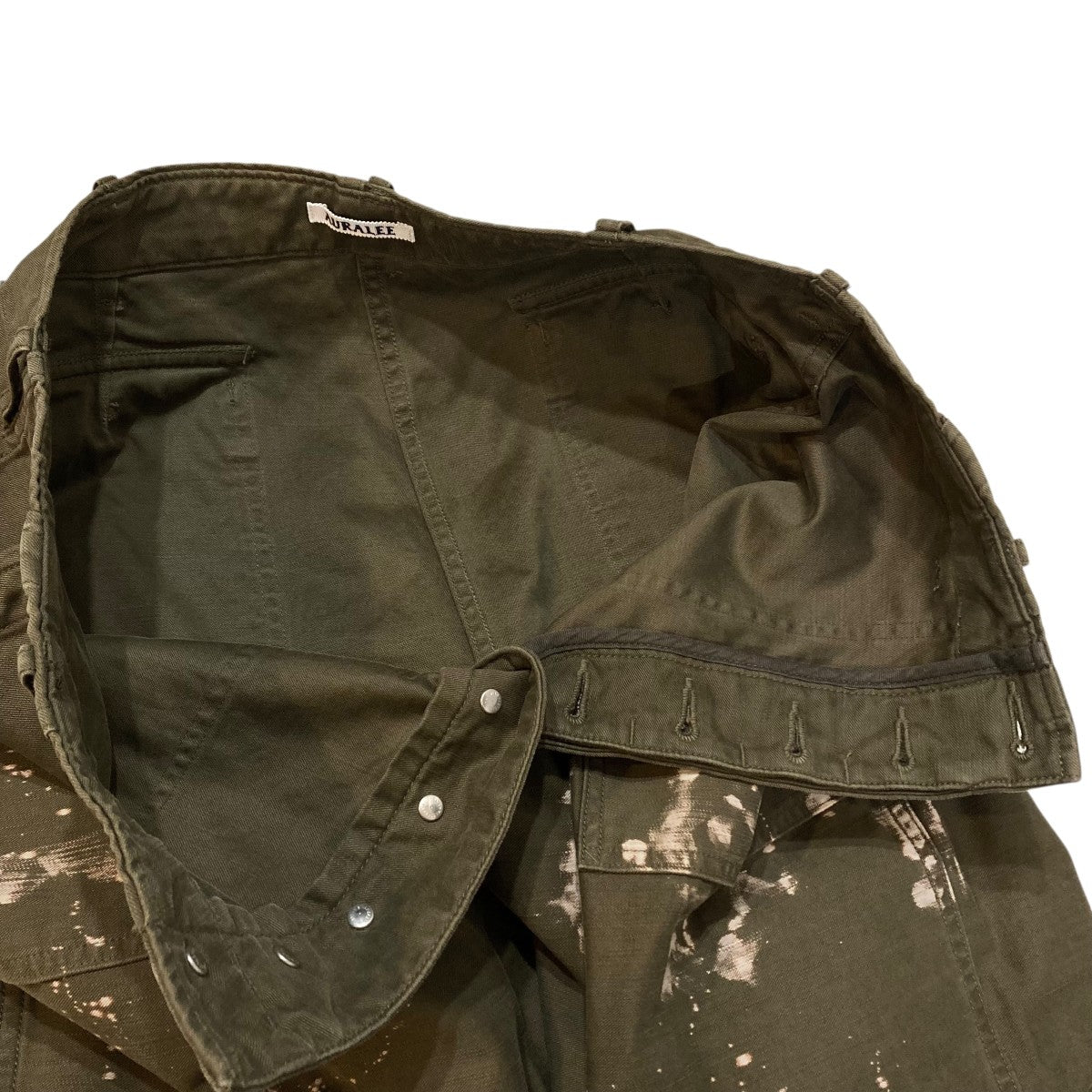 AURALEE WASHED BAGGY SATIN BLEACHED BAKER PANTベイカーパンツA25AP01BP 古着・中古-7枚目のアイテム画像