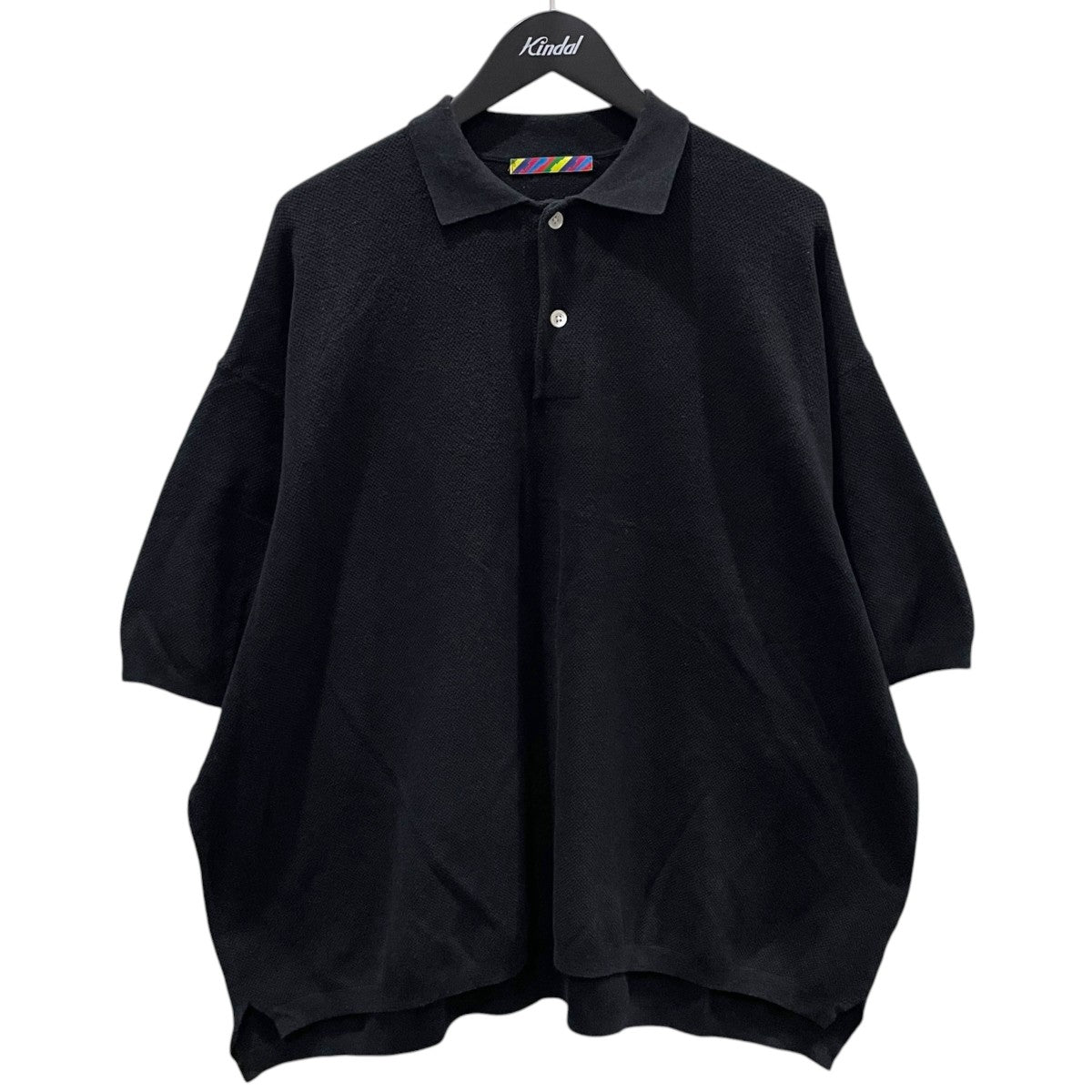 is-ness(イズネス) 20SS ビッグシャツ半袖ニットポロシャツ KNITTED