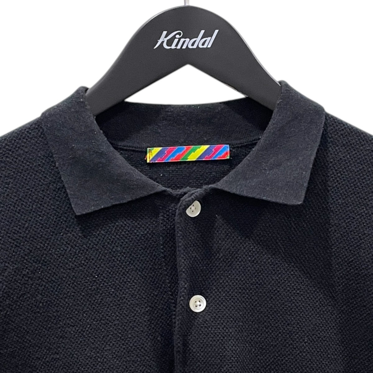 is-ness Knitted Big Polo Lサイズ　イズネス　ポロシャツ is-ness(イズネス) 20SS ビッグシャツ半袖ニットポロシャツ KNITTED